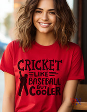 Cricket Like Baseball But Cooler Unique  fashion cricket lover gift tshirt, IPL/T20 world cup  Jersey Short Sleeve Tee