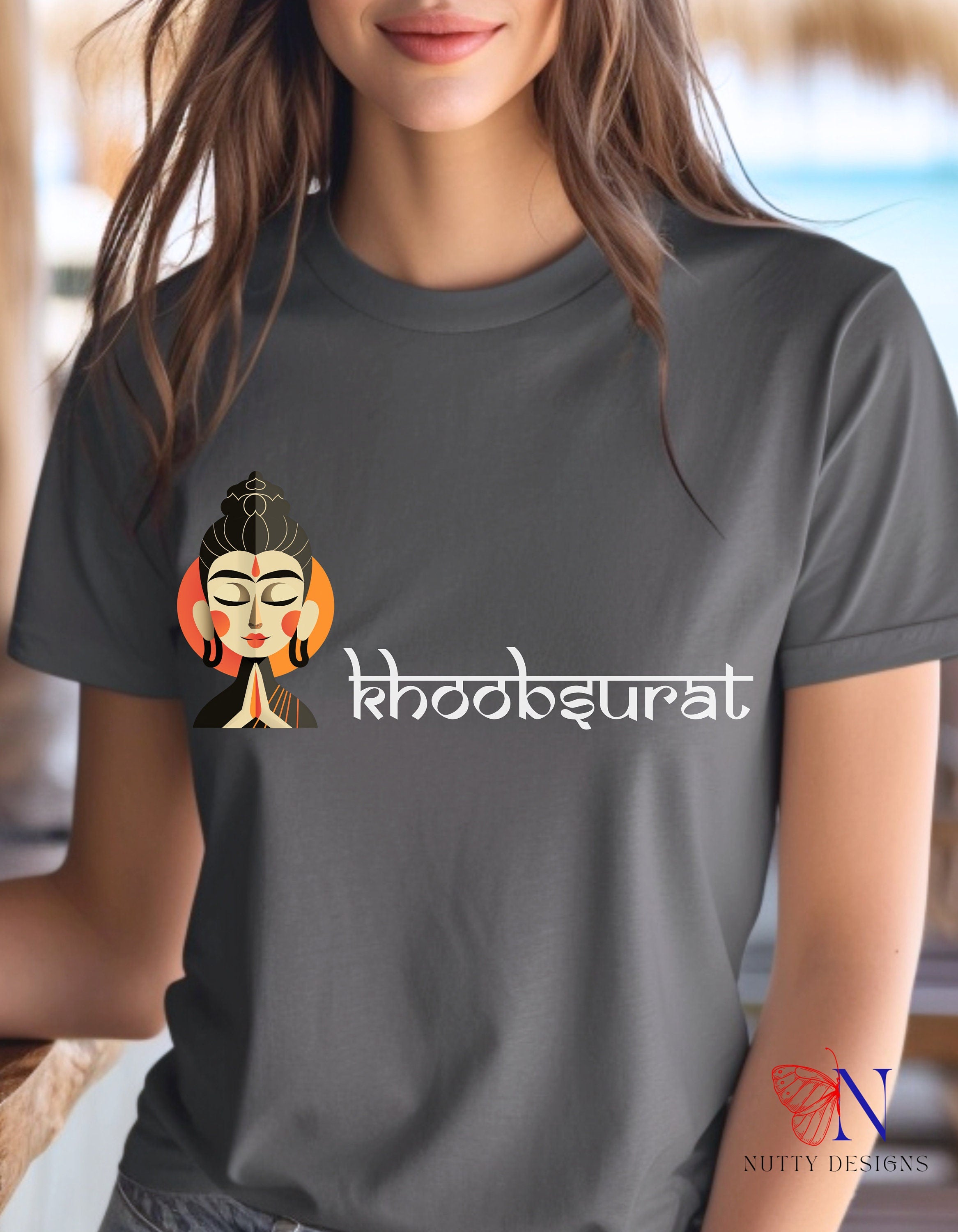 Khoobsurat Funny Indian pride slogan gift Desi Swag Pakistani tshirt brown humor T-shirt Punny tee shirt Unisex  Tee