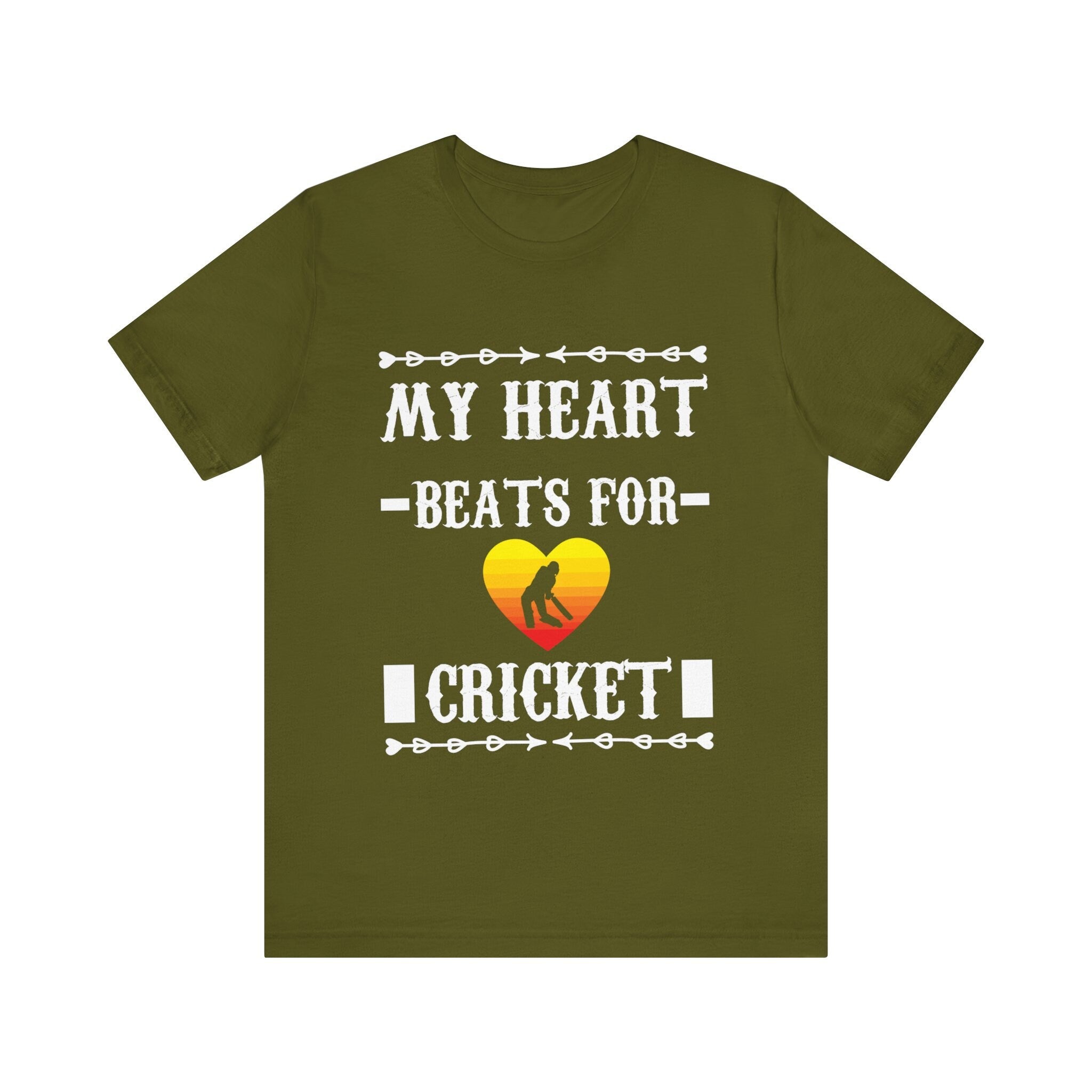 My Heart beats for Cricket Unique  fashion cricket lover gift tshirt ideas, IPL/T20 world cup  Jersey Short Sleeve Tee