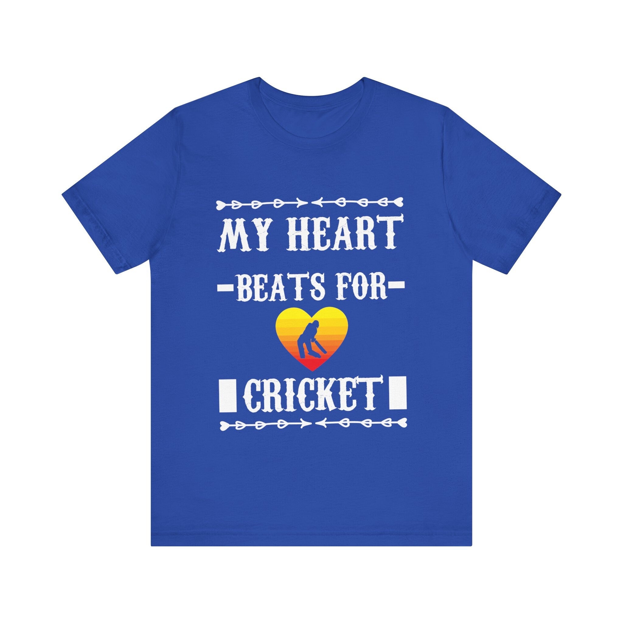 My Heart beats for Cricket Unique  fashion cricket lover gift tshirt ideas, IPL/T20 world cup  Jersey Short Sleeve Tee