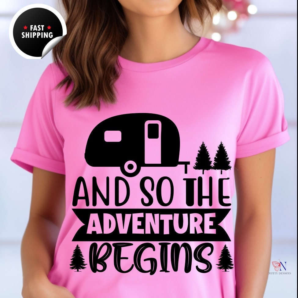 And So The Adventure Begins, Family Vacation, Summer vibes , camping Retro Summer, Vacation Squad Shirt, Funny  T-shirt