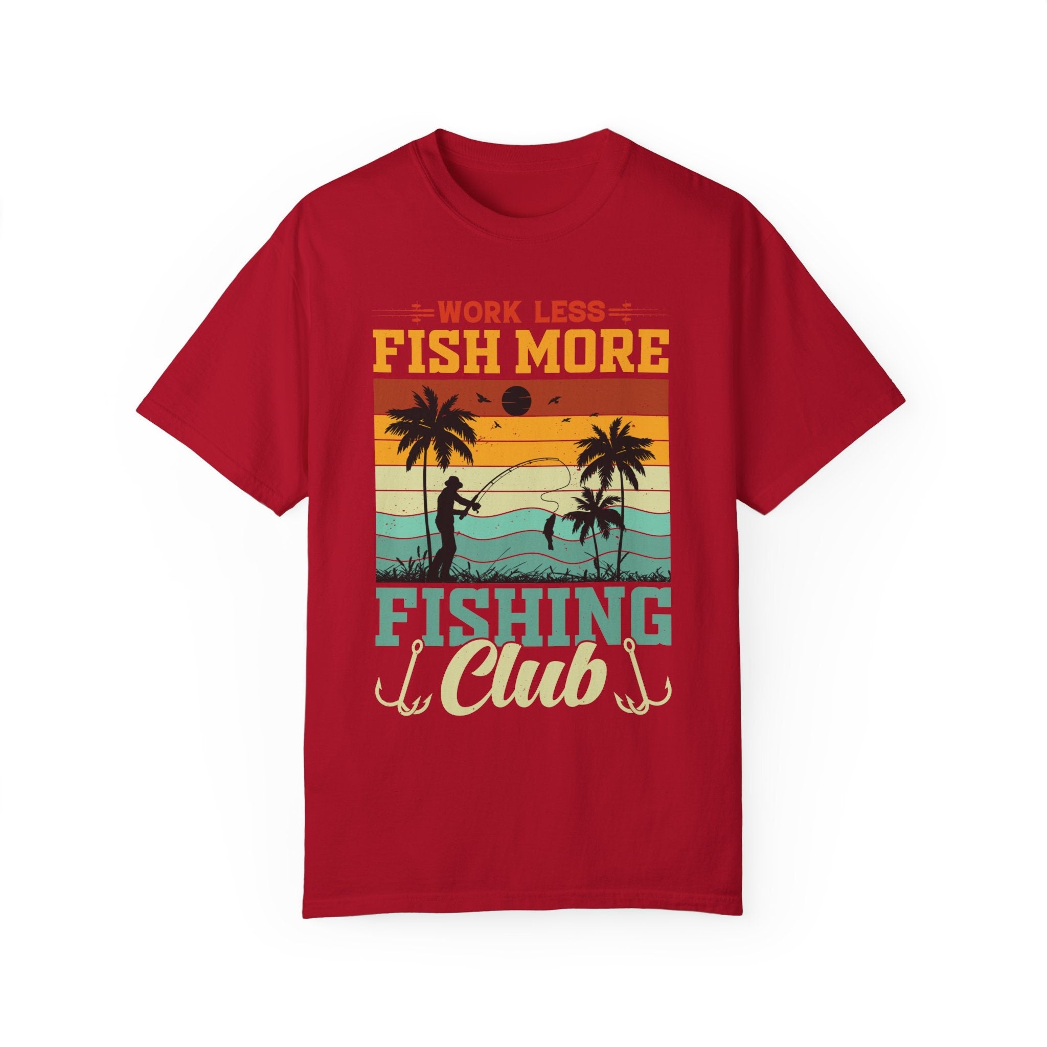 Work Less, Fish More , Fishing Club, Family Vacation, Summer vibes , Retro Summer, Vacation Squad Shirt, Funny  T-shirt