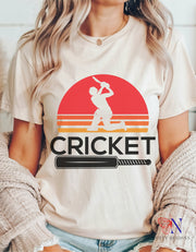 Cricket Retro Style Unique  fashion cricket lover gift tshirt, IPL/T20 world cup  Jersey Short Sleeve Tee