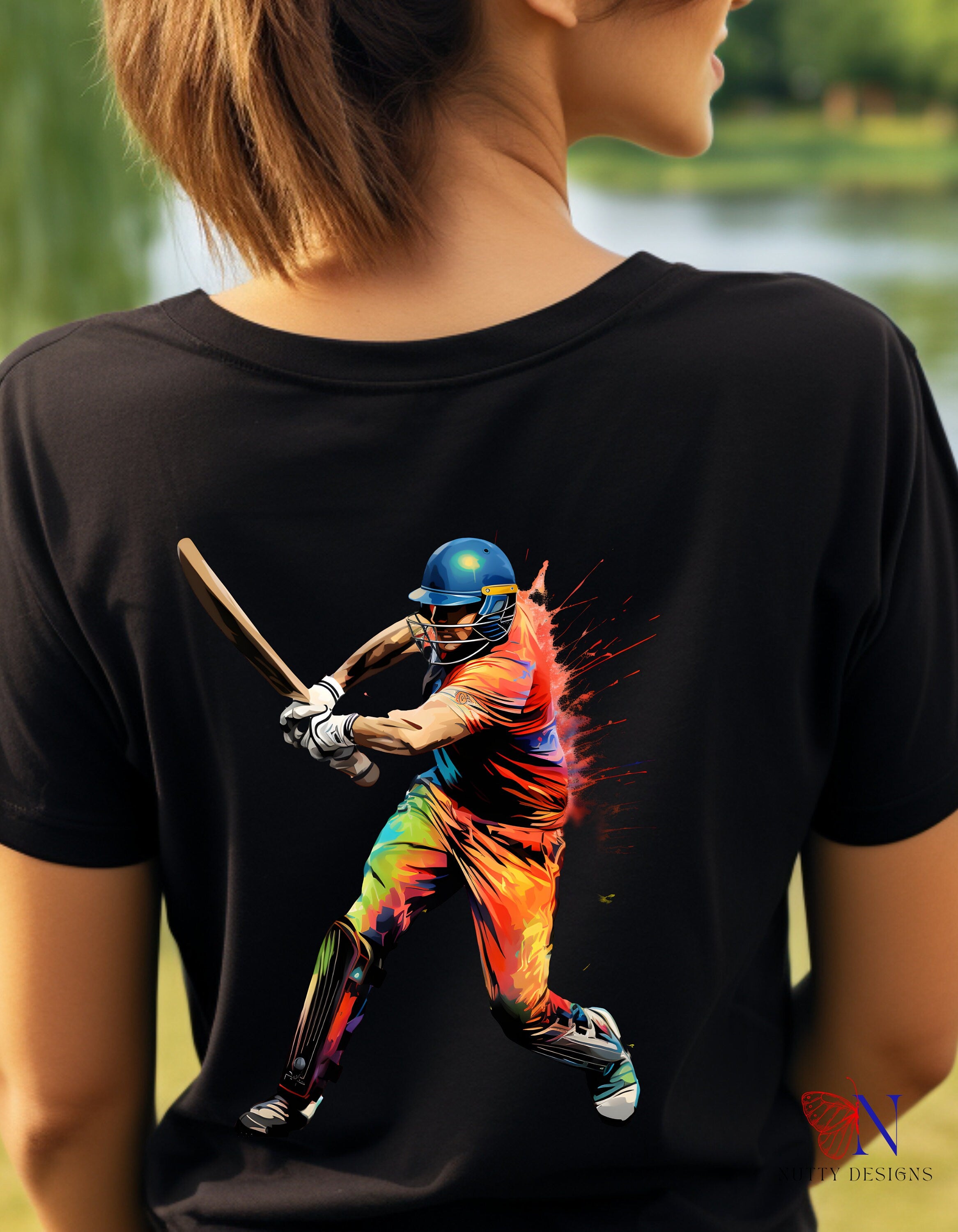 Unique  fashion cricket lover gift t-shirt with gn on back and front, IPL/T20 world cup  Jersey Short Sleeve Tee