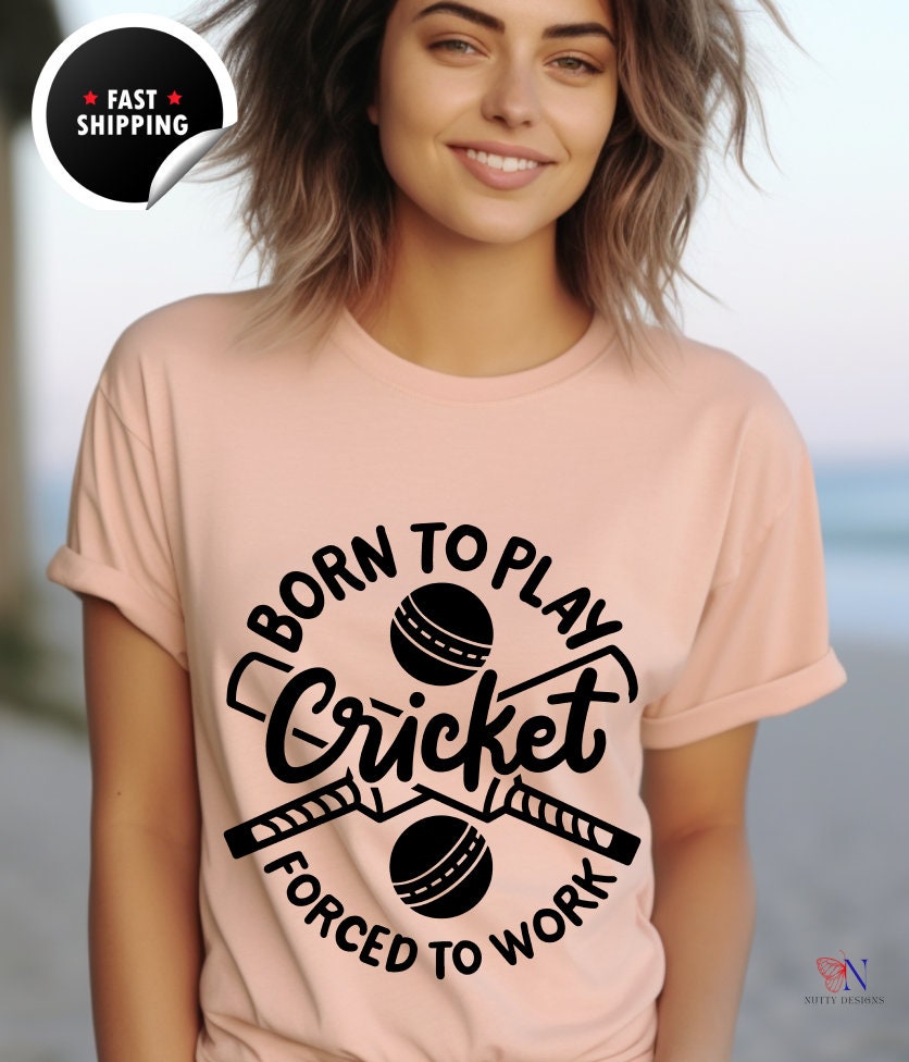 Born To Play Cricket, Forced to Work, unique  funny Cricket lover gift tshirt, IPL/T20 world cup  T-shirt