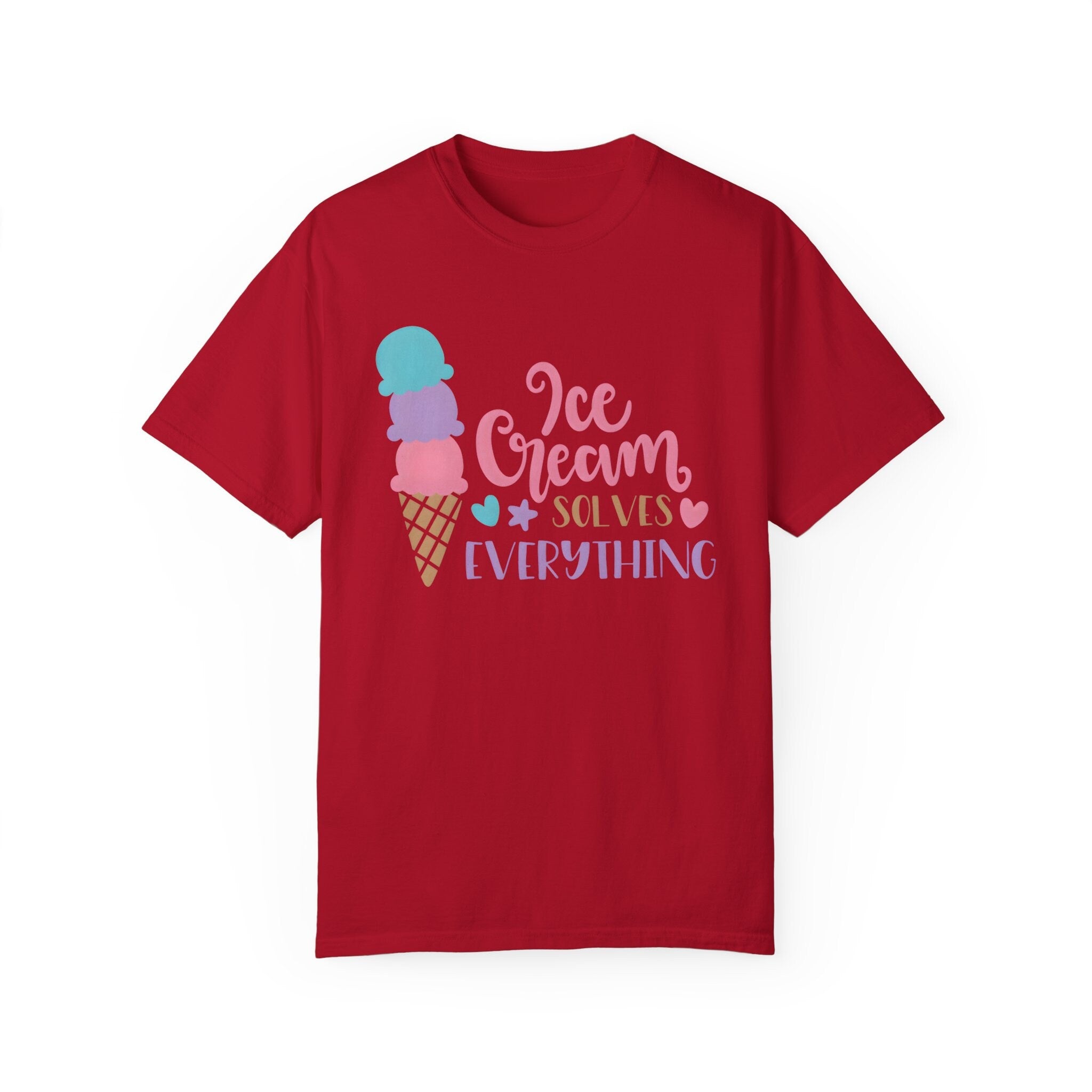 Ice Cream Solves Everything, Family Vacation, travel Adventure tshirt, Retro Summer, Vacation Squad Shirt, Funny  T-shirt