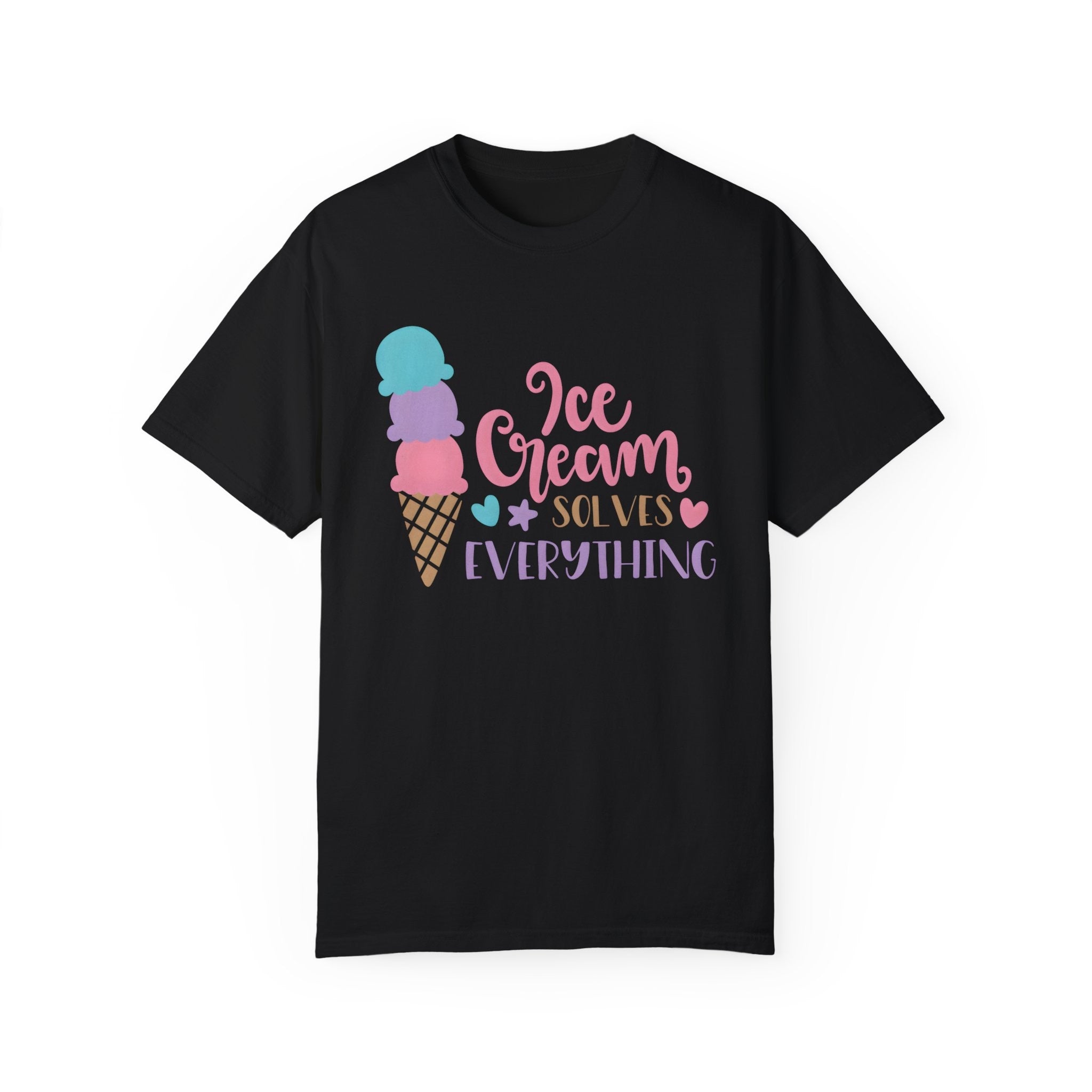 Ice Cream Solves Everything, Family Vacation, travel Adventure tshirt, Retro Summer, Vacation Squad Shirt, Funny  T-shirt