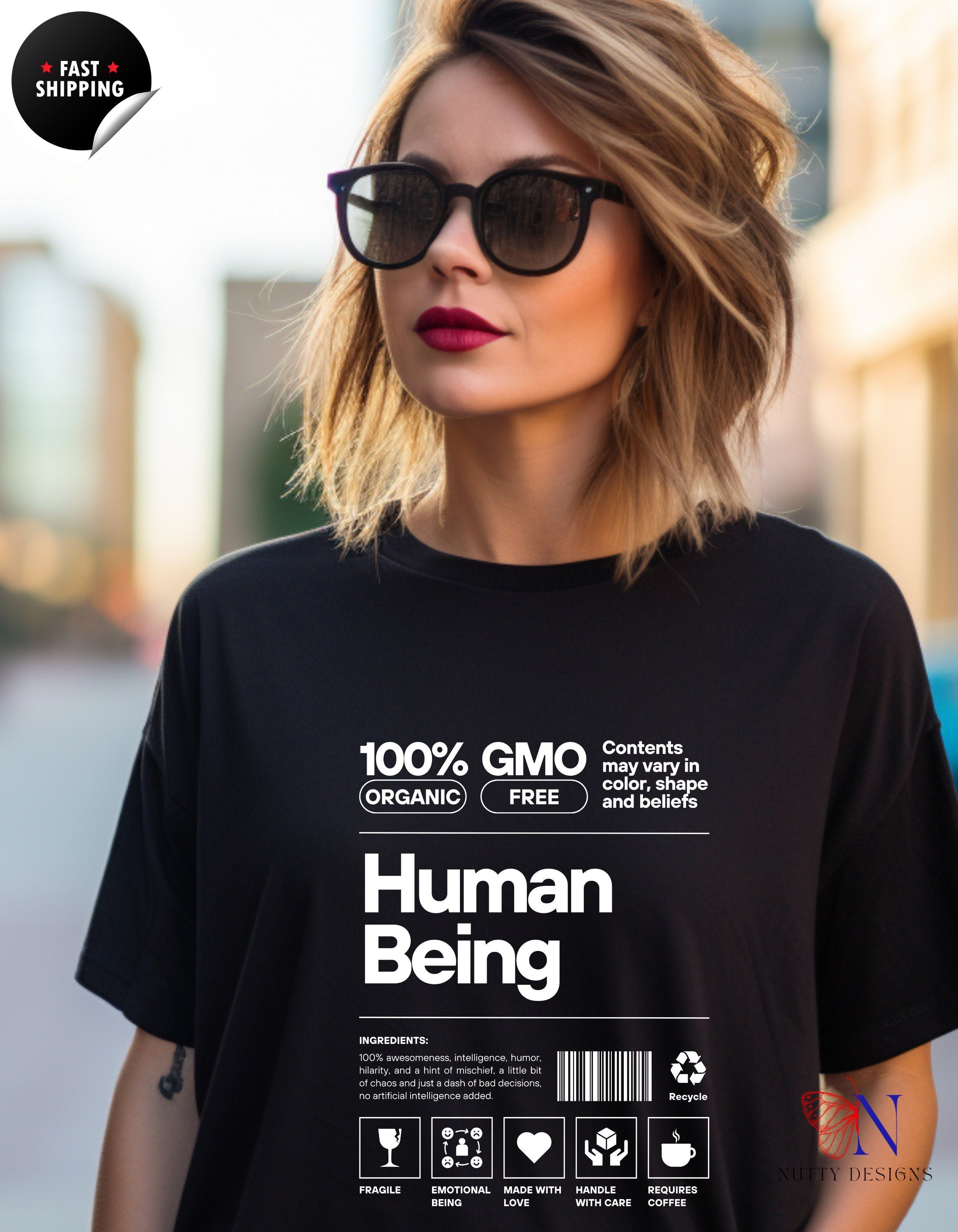 Human Being Facts Graphic T-Shirts, Funny Tee, Fun Facts Top, Simple Print, Equality Shirts, Unique Birthday Gifts unisex tshirt