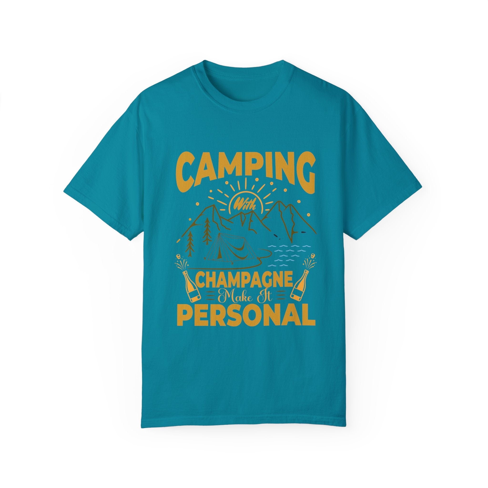 Camping with Champagne, Make It Personal, Family Beach/Lake, summer sunshine vacation, Summer vibes , Funny  T-shirt