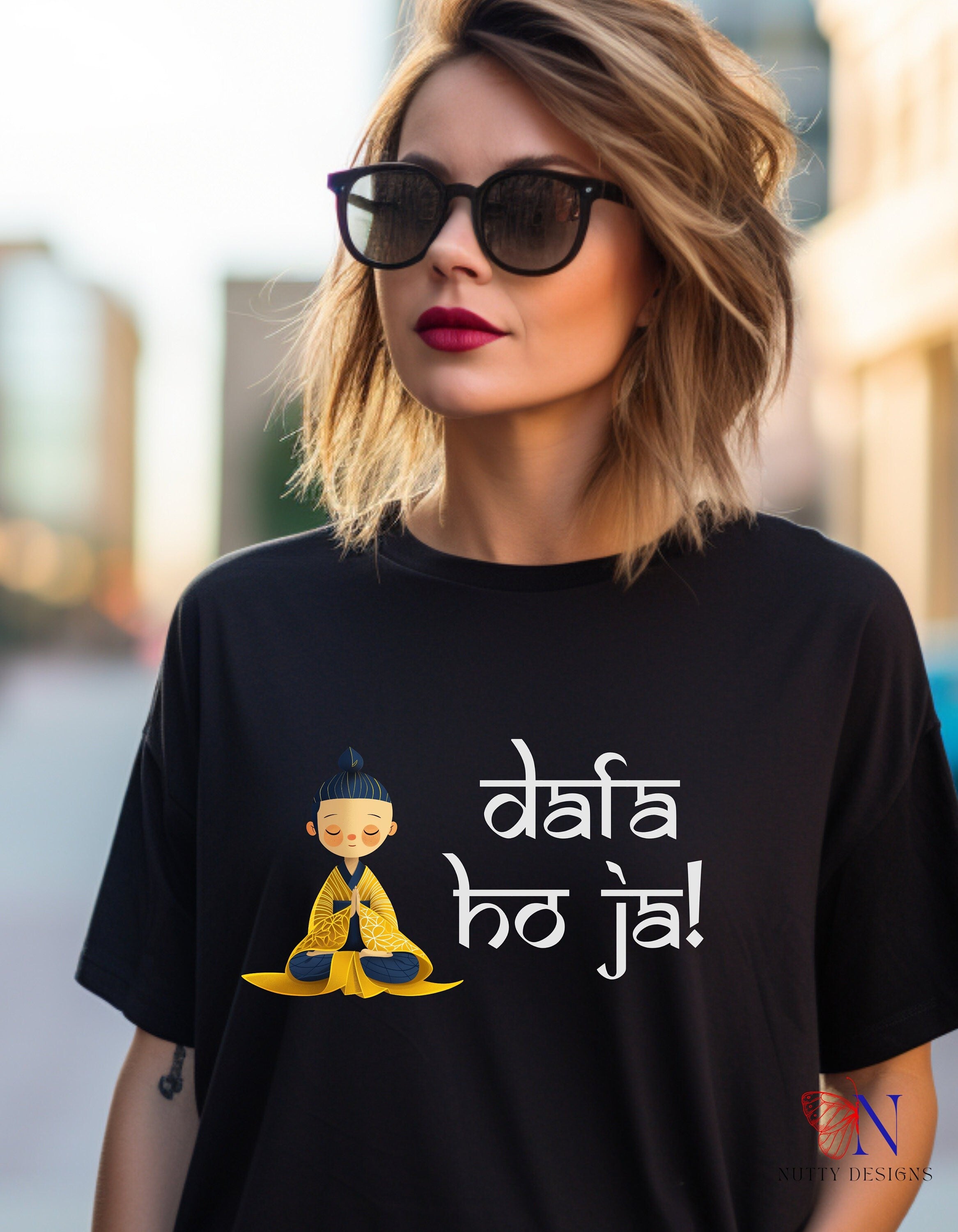 Dafa Ho Ja  Funny Indian pride slogan gift Desi Swag Pakistani tshirt Brown humor T-shirt Punny tee shirt Unisex  Tee