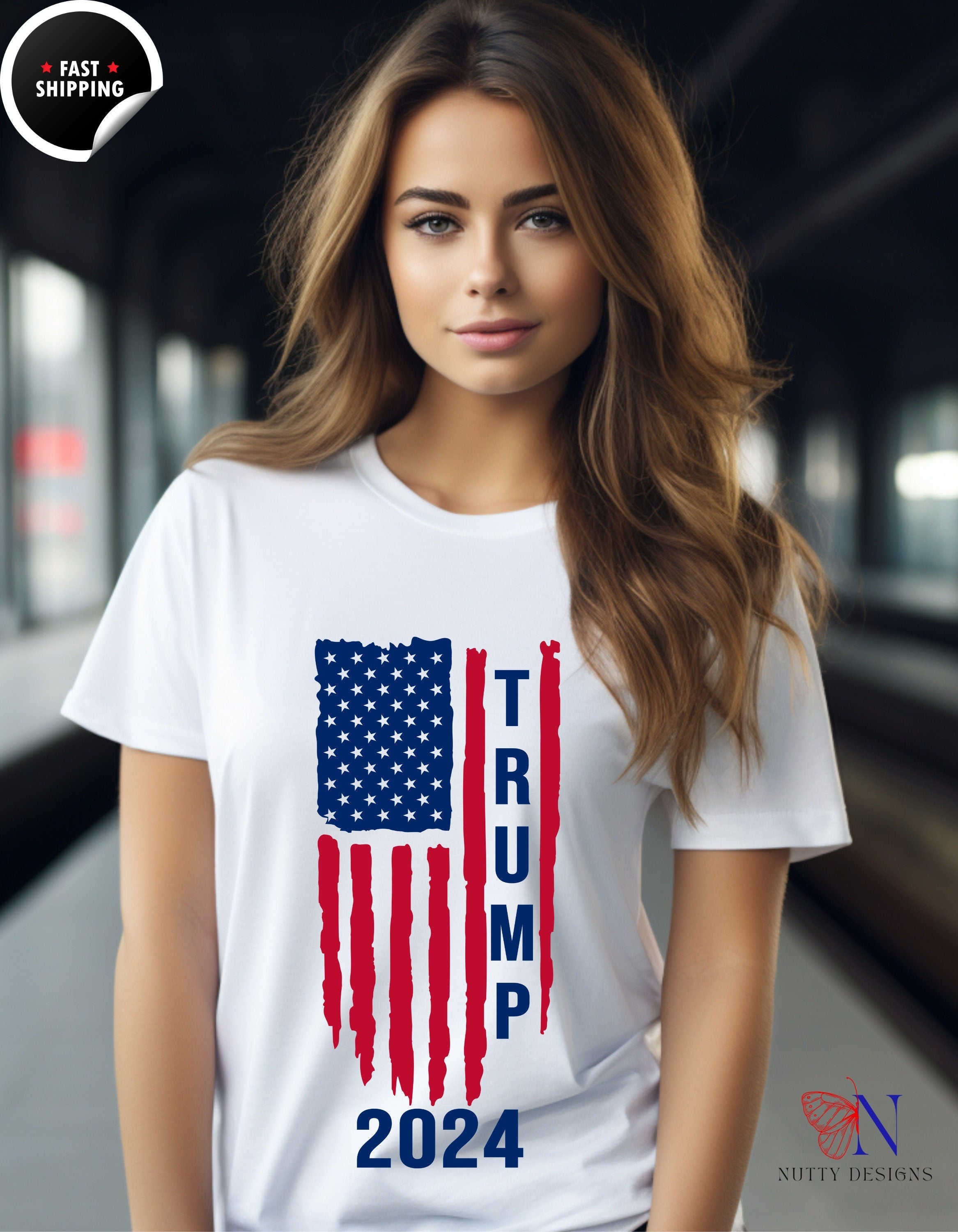 Trump Flag T-shirt US Presidential Election 2024 Shirt Donald Trump Republican Shirt USA Flag T-shirt unisex Shirt