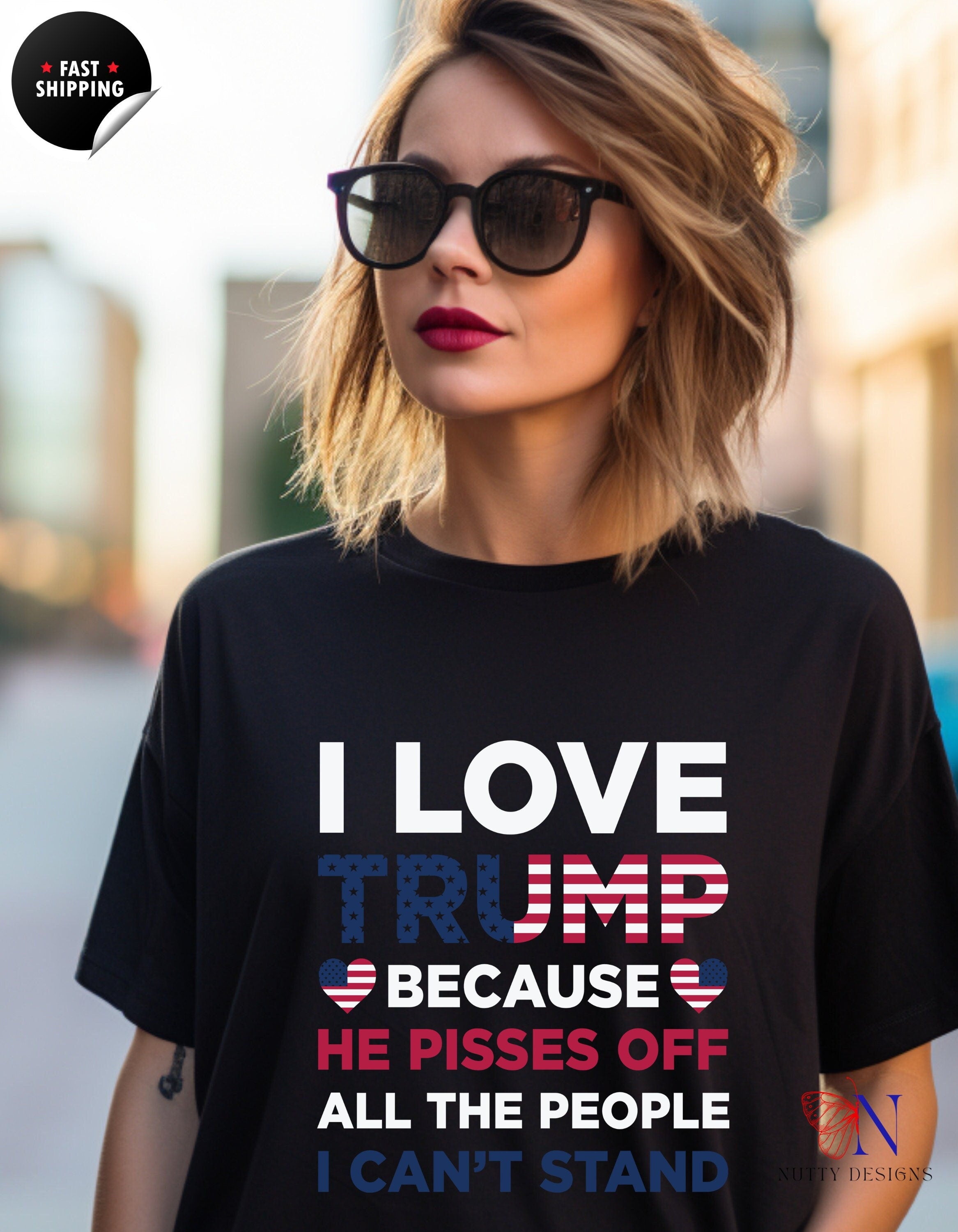 I love Trump because he pisses off all the people I can't stand tshirt, Presidential Election 2024 Republican Shirt unisex T-Shirt