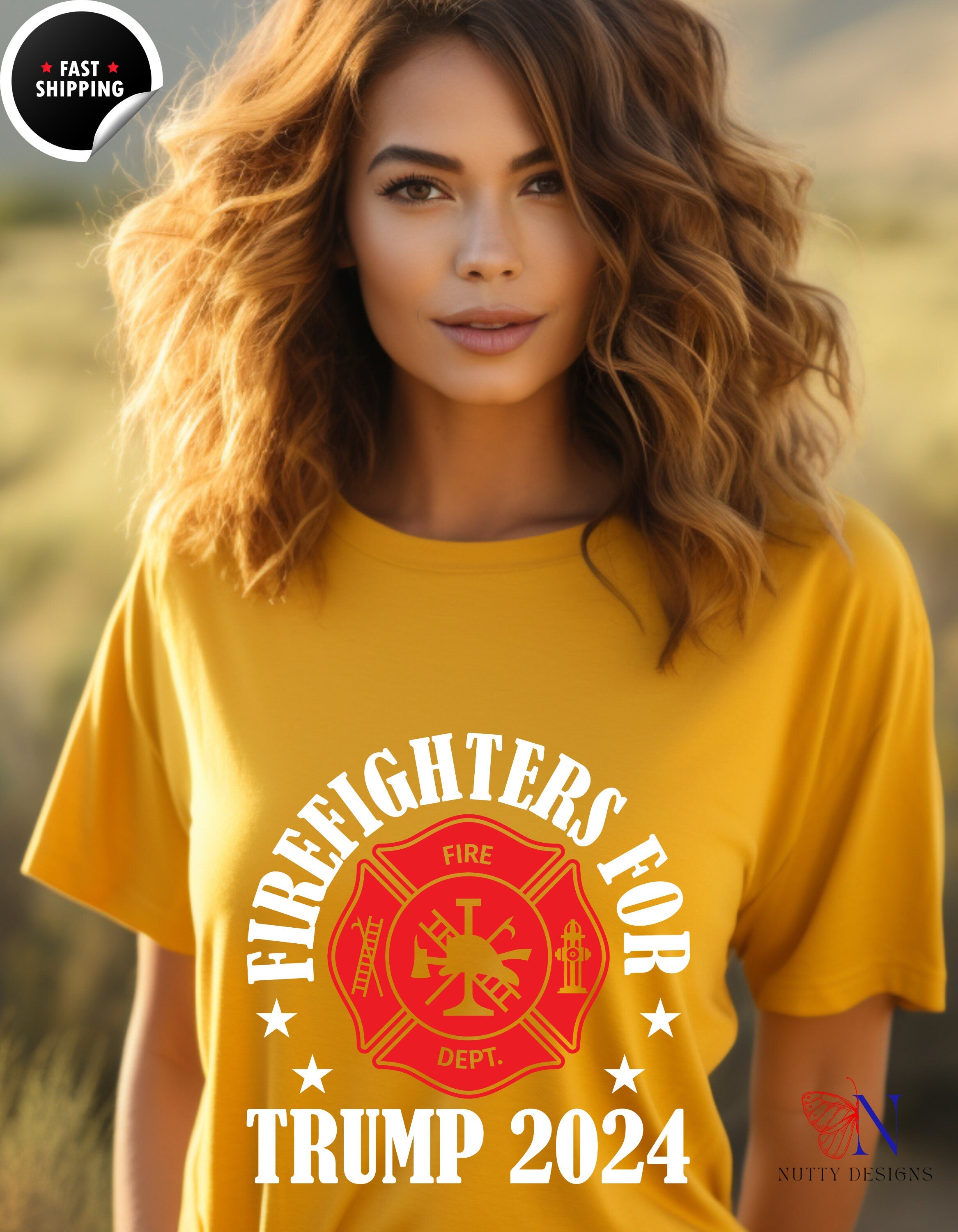 Firefighters for Trump 2024 Shirt, Patriotic Tee, Support Trump Firefighter Support Tee, Presidential Election Republican unisex T-Shirt