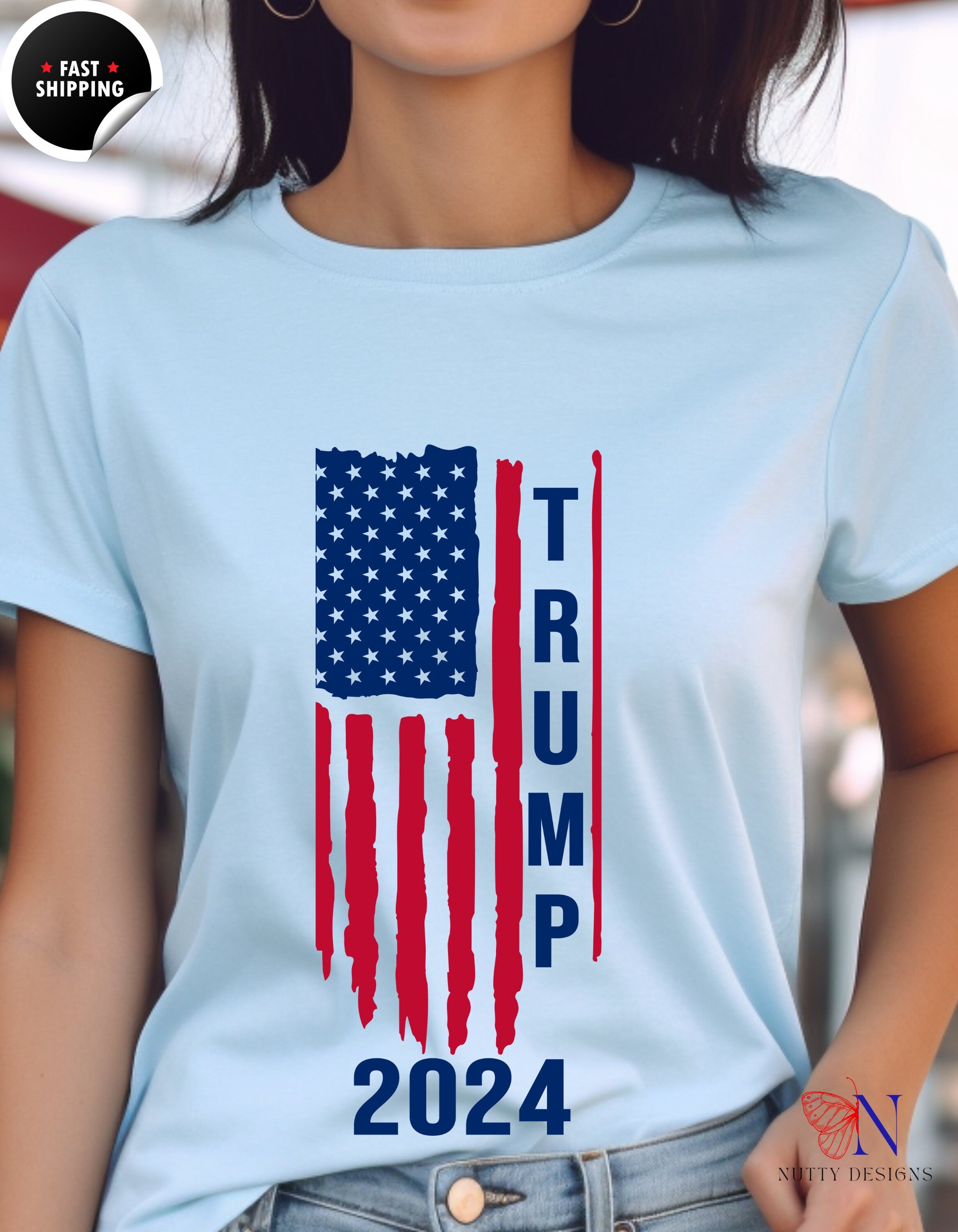 Trump Flag T-shirt US Presidential Election 2024 Shirt Donald Trump Republican Shirt USA Flag T-shirt unisex Shirt