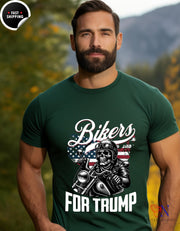 Biker's for Trump GOP T-Shirt - Patriotic Apparel, Political Tee, Republican Support, Gift for MAGA Lover Biker & Trump Fans, Anti Democrat