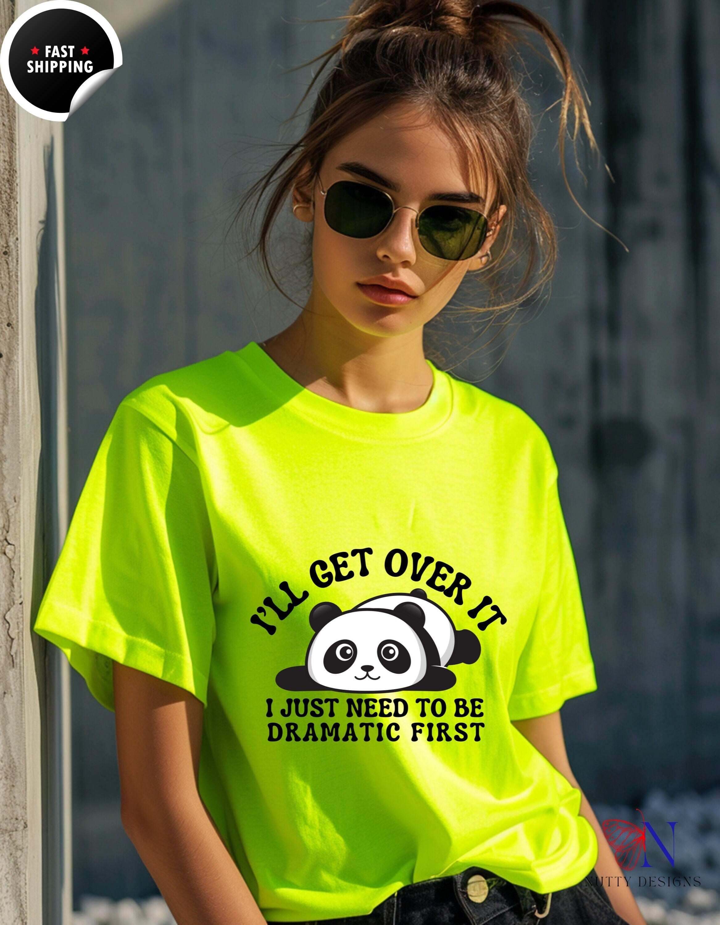 I'll Get Over It, I just Need To Be Dramatic First, Funny Unisex Shirt, Cute Panda Trending Tee, Pet Lover Tshirt, Animal Lover Family Gift