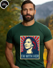 Kamala Harris Supporter Tee - "I'm With Her" T-Shirt for Women & Men, Political Graphic Shirt, Feminist Tshirt, Election Apparel