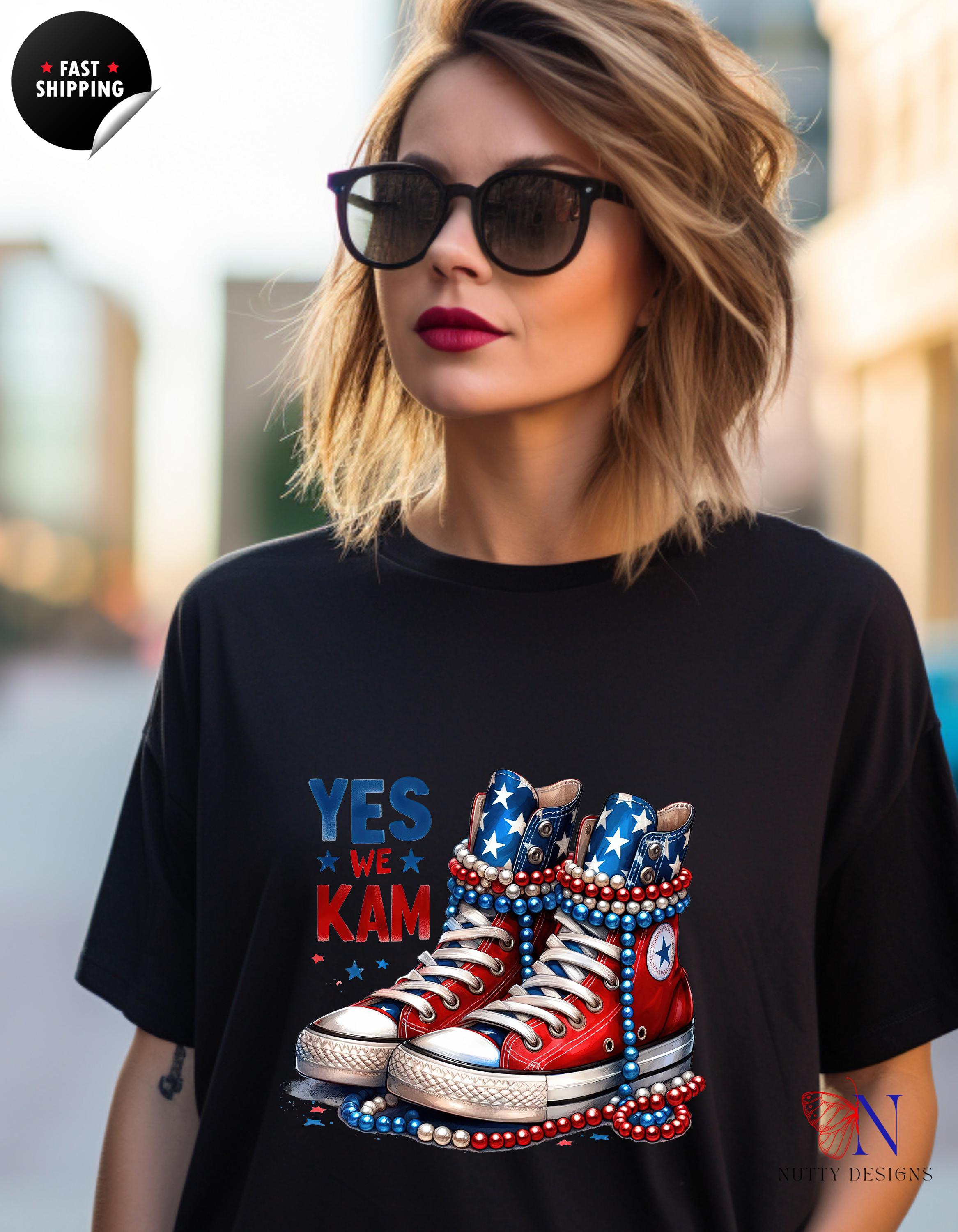 Yes We Kam- President Kamala Harris Tshirt, Harris Rally T-shirt Merch, Gift for Democrat Supporter, Anti MAGA, Women's Rights, Equality Tee