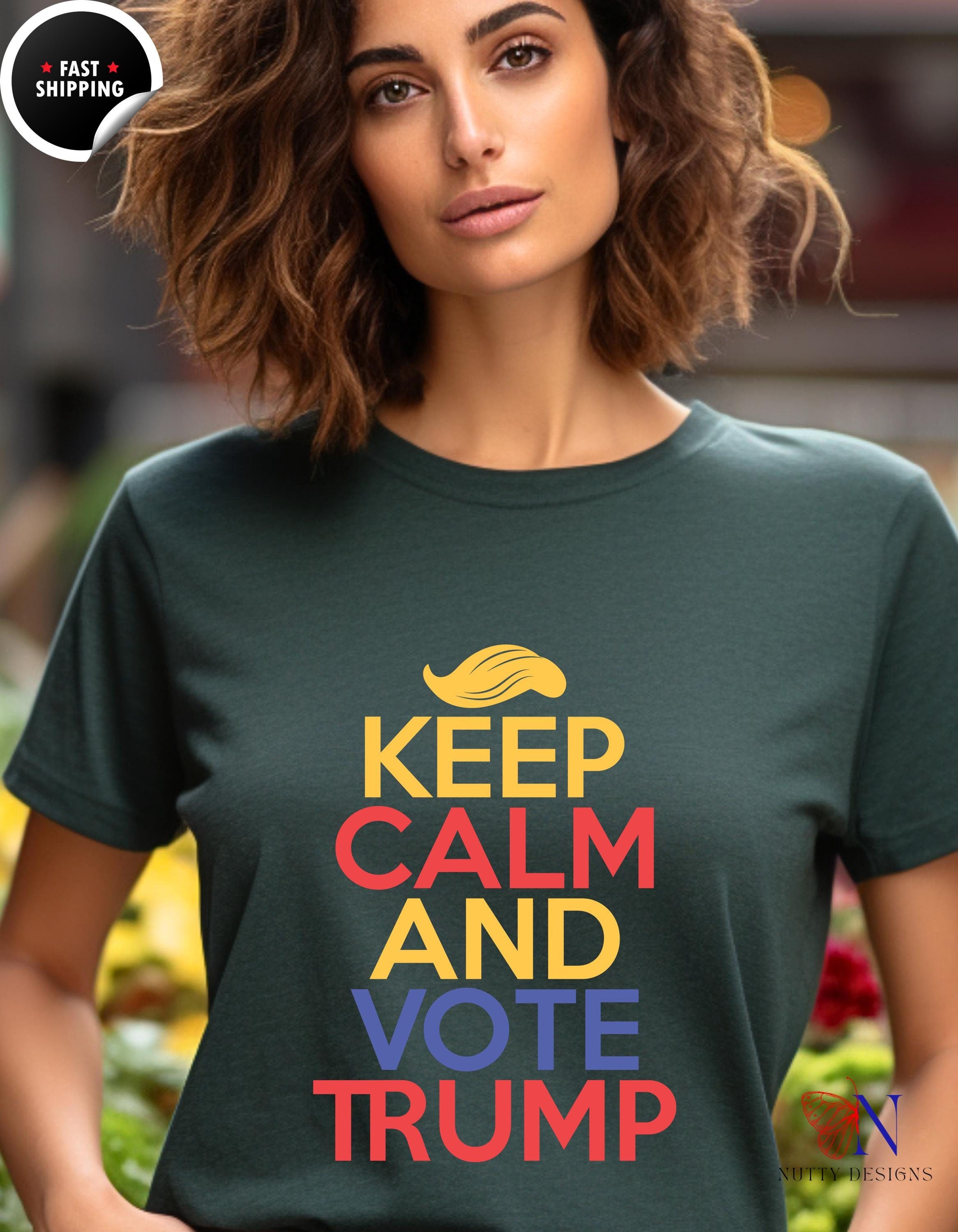 Keep Calm And Vote Trump- President Donald Trump, 2024 Election GOP Support Shirt, MAGA Rally T-shirt Merch, Anti Harris Tee, American Pride