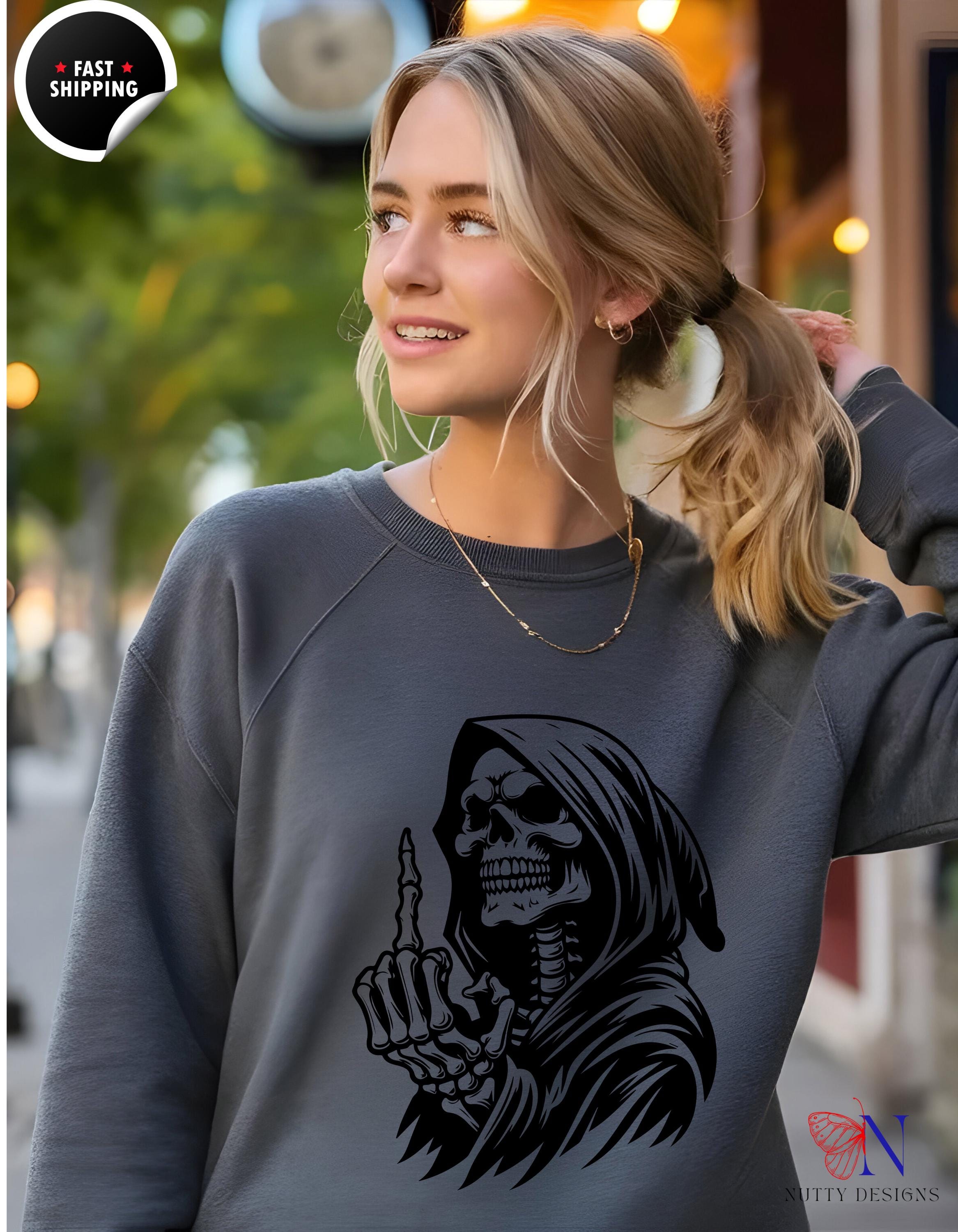 Grim Reaper Sweatshirt for Spooky Halloween | Cozy & Stylish Halloween Apparel, Gift For Men, Women and Teenagers