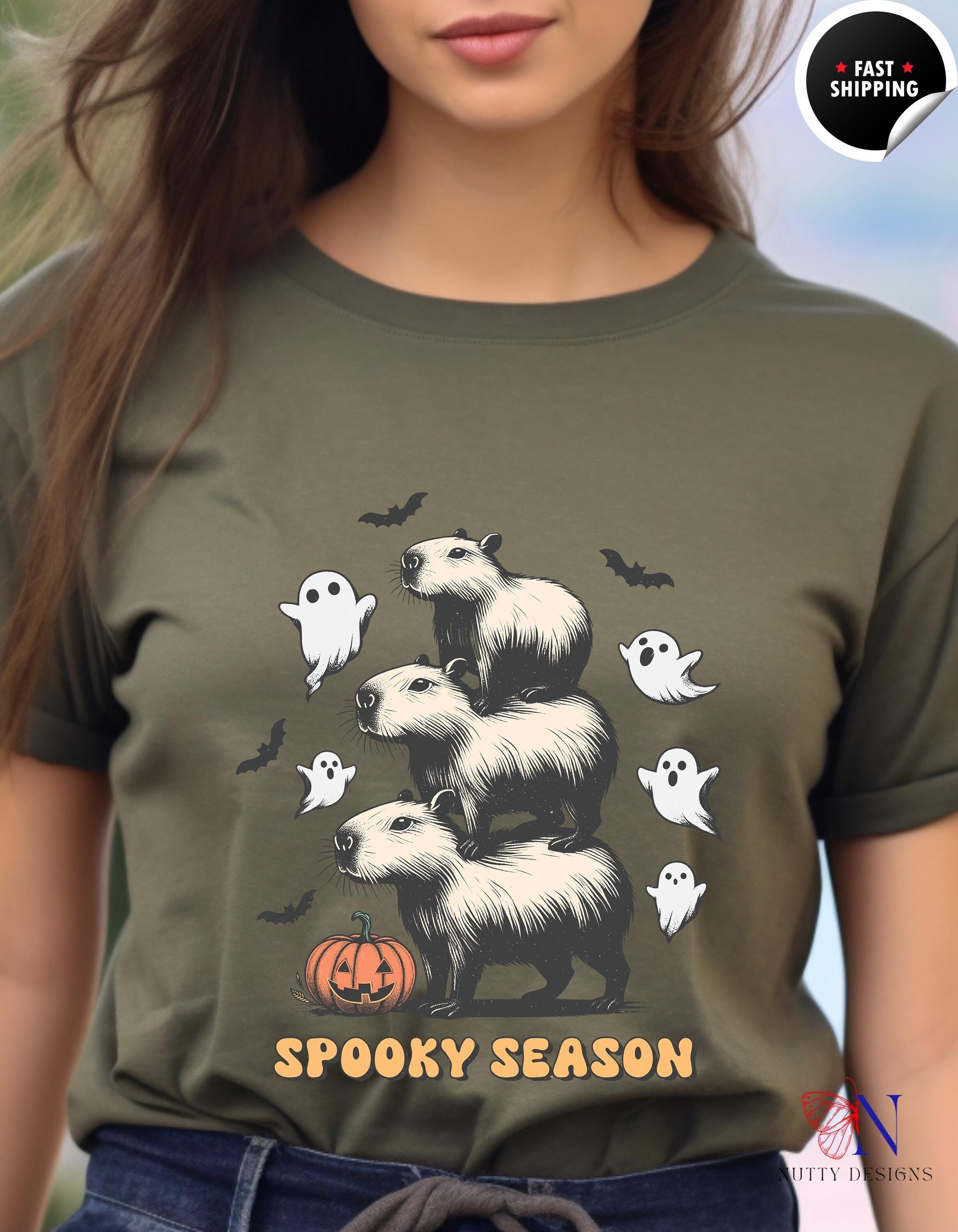 Spooky Season T-Shirt | Fall Autumn Apparel Gift for Halloween Lovers, Cozy Tees, Perfect Crisp Days Tee, Unique Seasonal Gift for Him/her