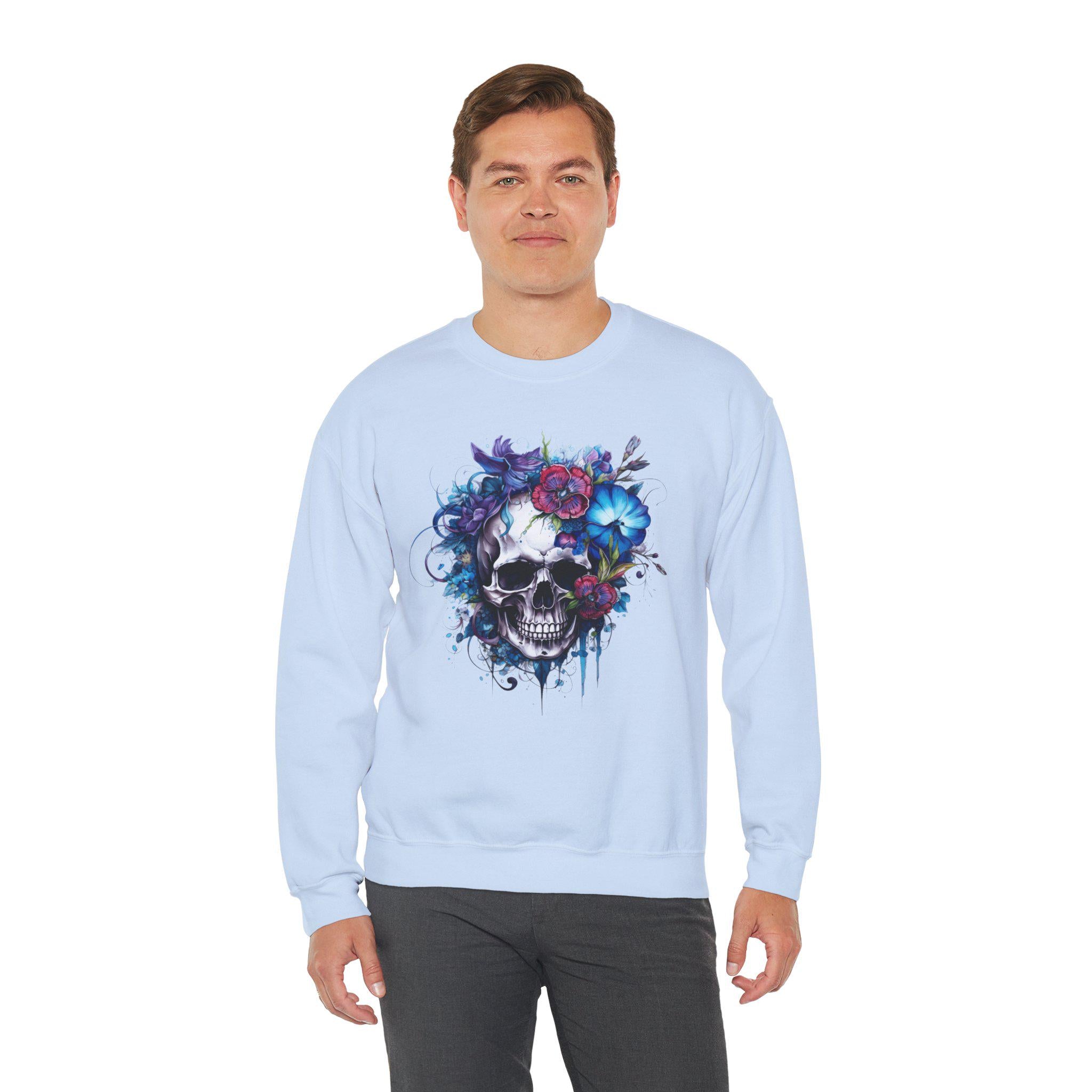 Skull Bloom, Halloween Themed Sweatshirt