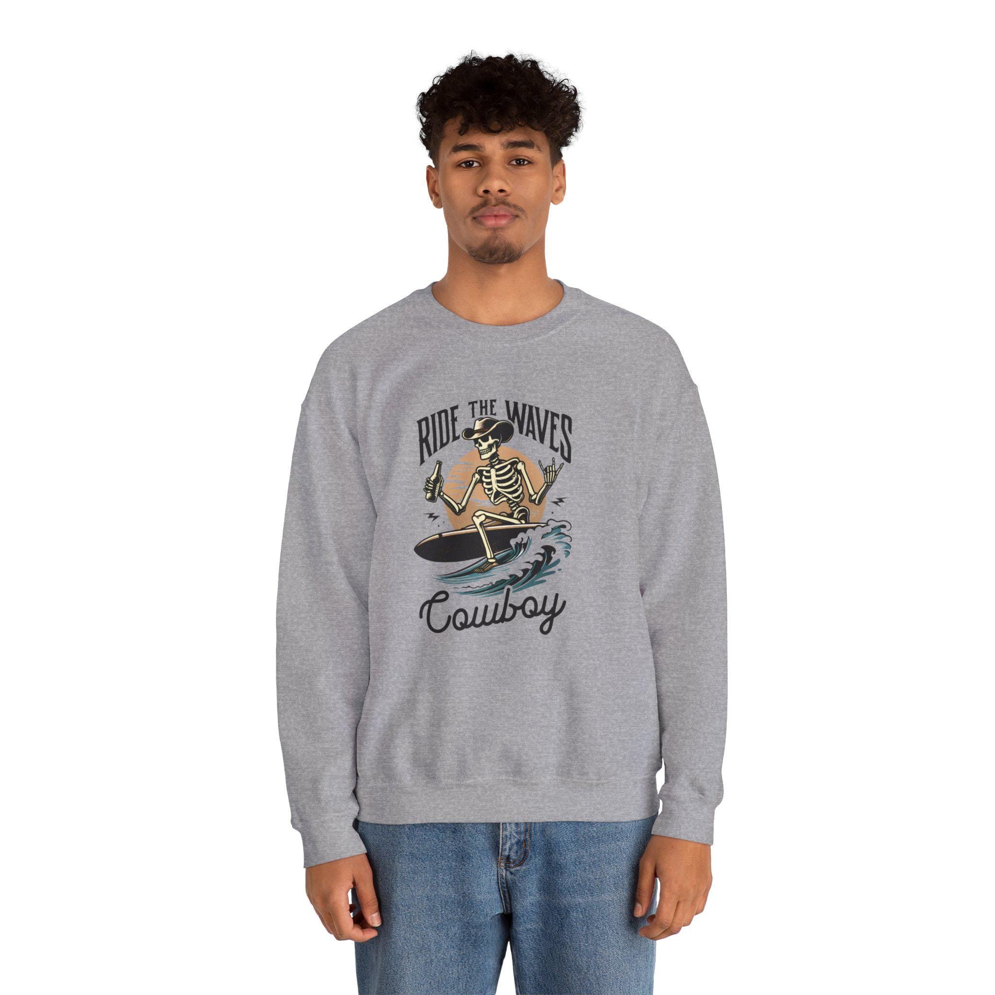 Surfing Cowboy Skeleton Sweatshirt