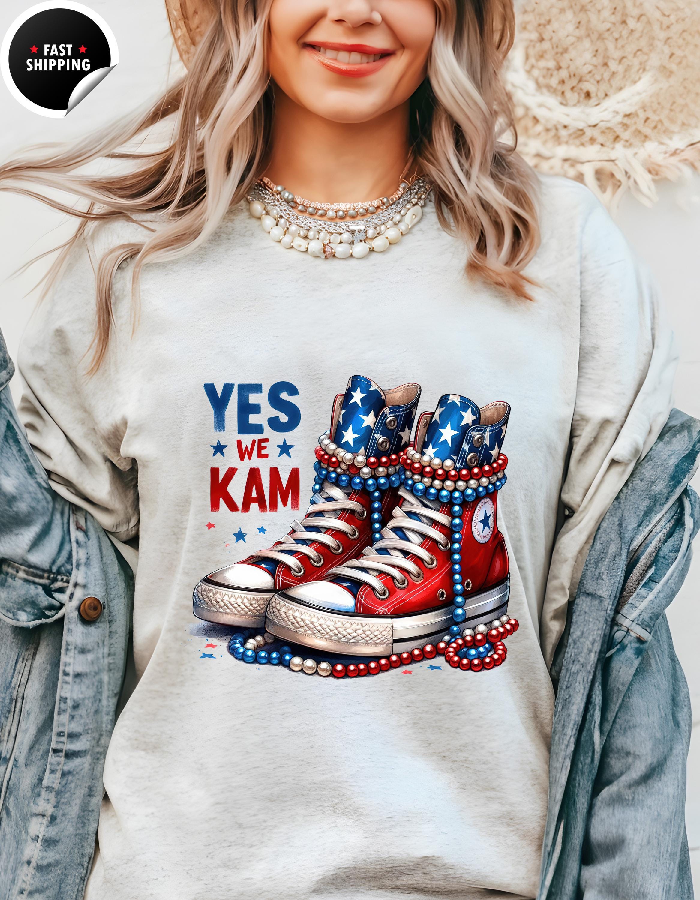 Yes We Kam- President Kamala Harris Tshirt, Harris Rally T-shirt Merch, Gift for Democrat Supporter, Anti MAGA, Women's Rights, Equality Tee