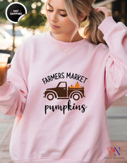 Farmers Market Pumpkins Sweatshirts, Cozy Fall Apparel, Thanksgiving Gift, Autumn Fashion, Cute Pumpkin Sweater, Seasonal Style