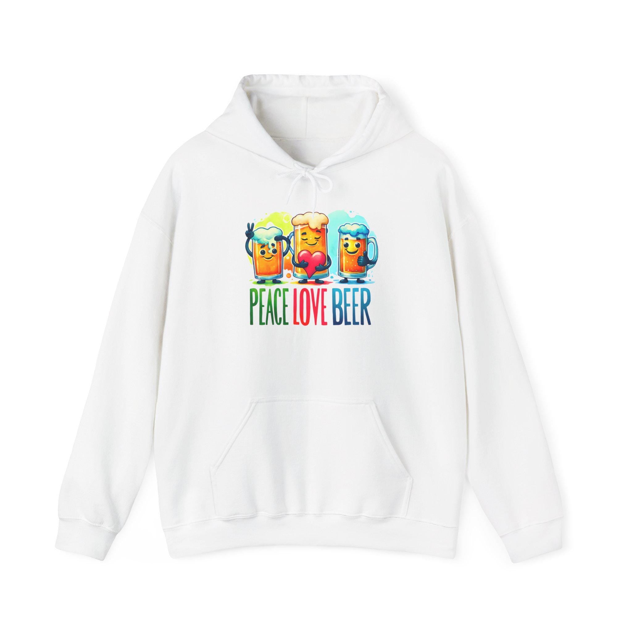 Peace Over Beer funny Hoodie, Beer Lover Unisex Heavy Blend™ Hooded Sweatshirt