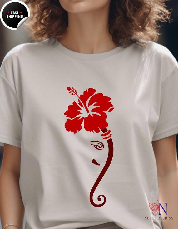 Ganesha Rangoli Style graphic t-shirt, Cute Gift For Diwali, Navratri, Durga Pooja for Hindu Religion followers