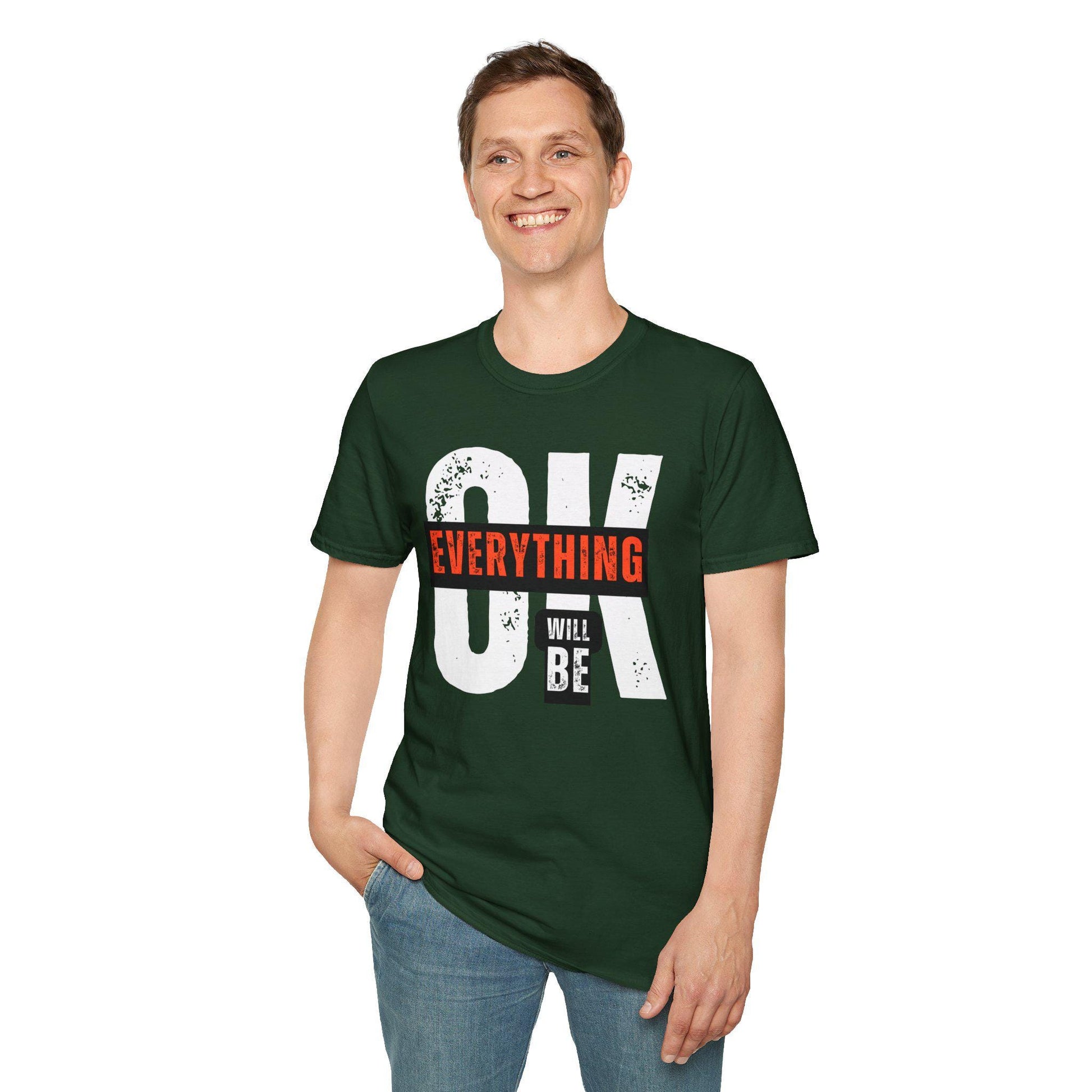 Everything Will Be Ok Positivity T-Shirt Product Photo | Nutty Designs