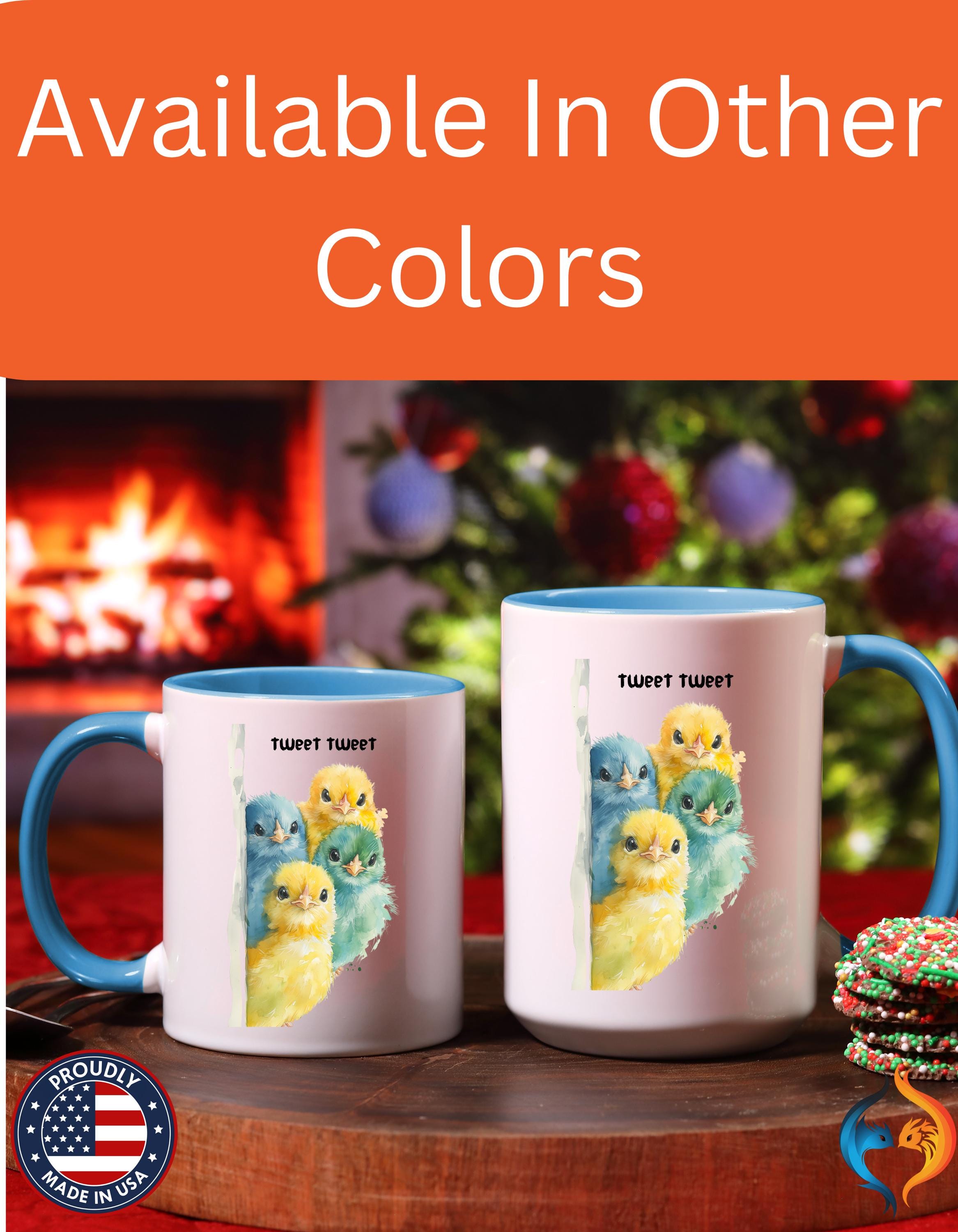 Funny Coffee Mug, Personalized Mug, Tweet Tweet Birds Accent Cup, Gift Under 20, 11 & 15oz White Elephant, gift for animal, bird, pet lovers