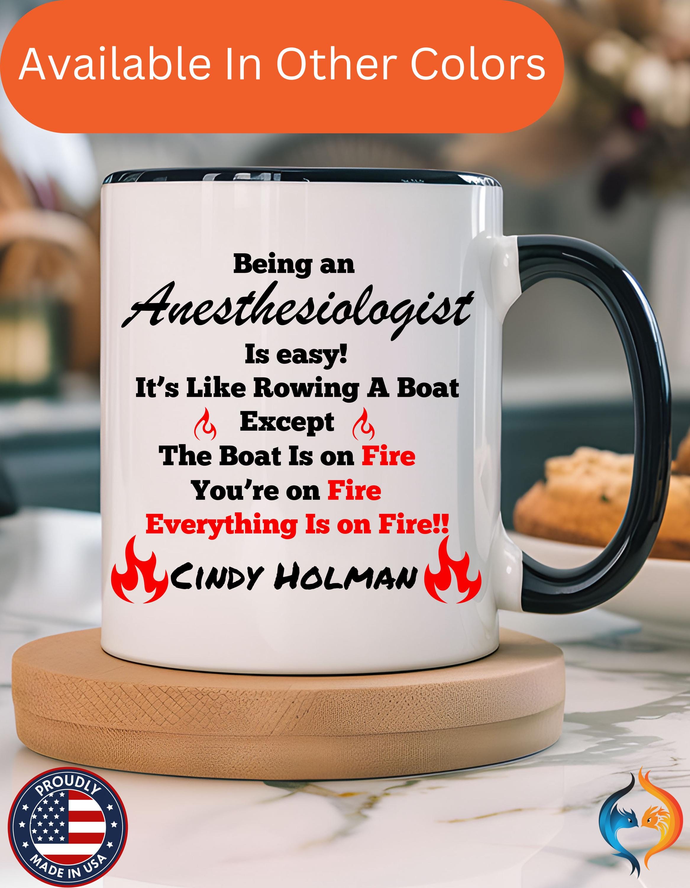 Funny Work Mug, Personalized Mug, Being An Anesthesiologist Is Easy Accent Coffee Cup (11, 15oz), Gift For Coworker, Team Building Merch