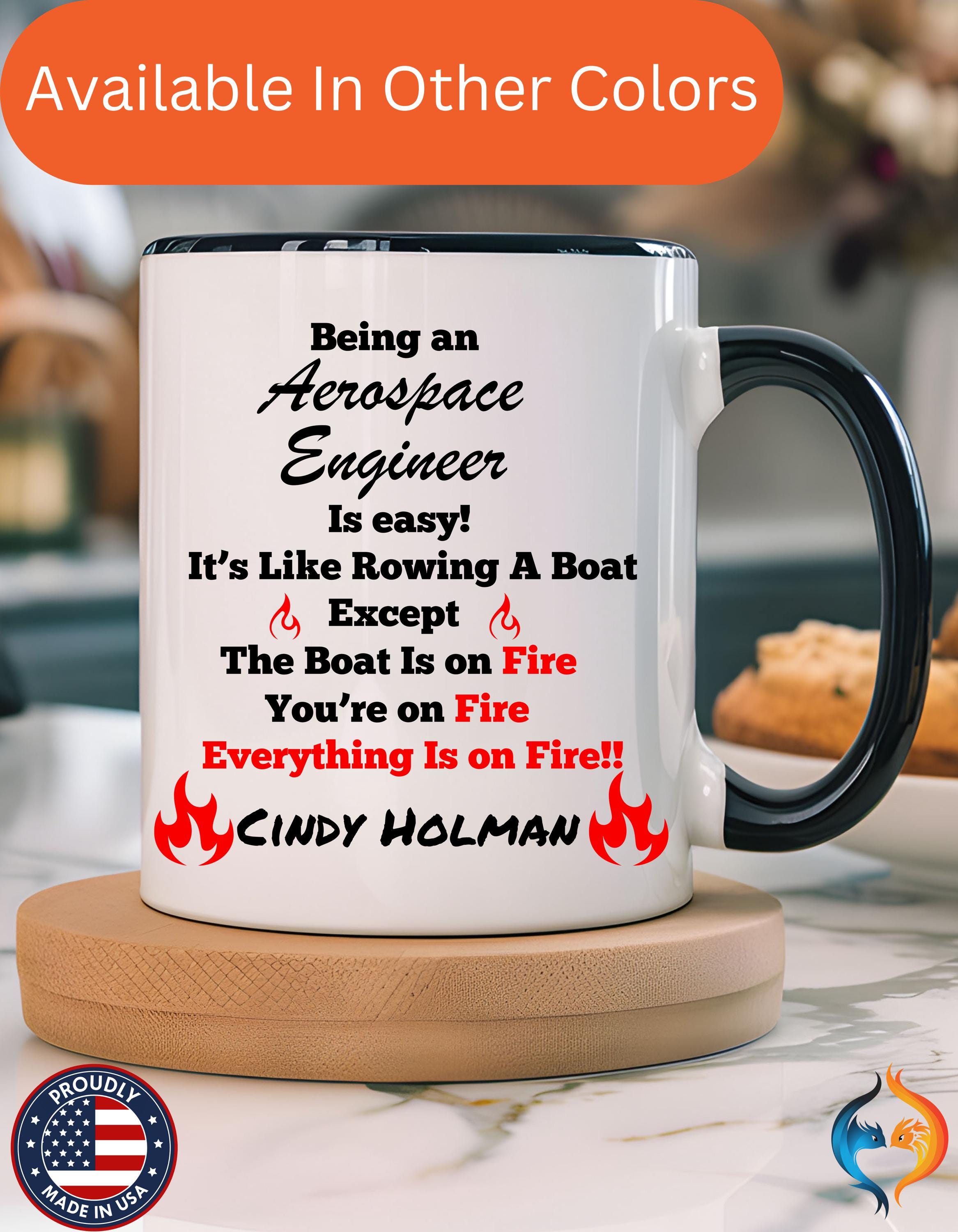 Funny Work Mug, Personalized Mug, Being An Aerospace Engineer Is Easy Accent Coffee Cup (11, 15oz), Gift For Coworker, Team Building Merch