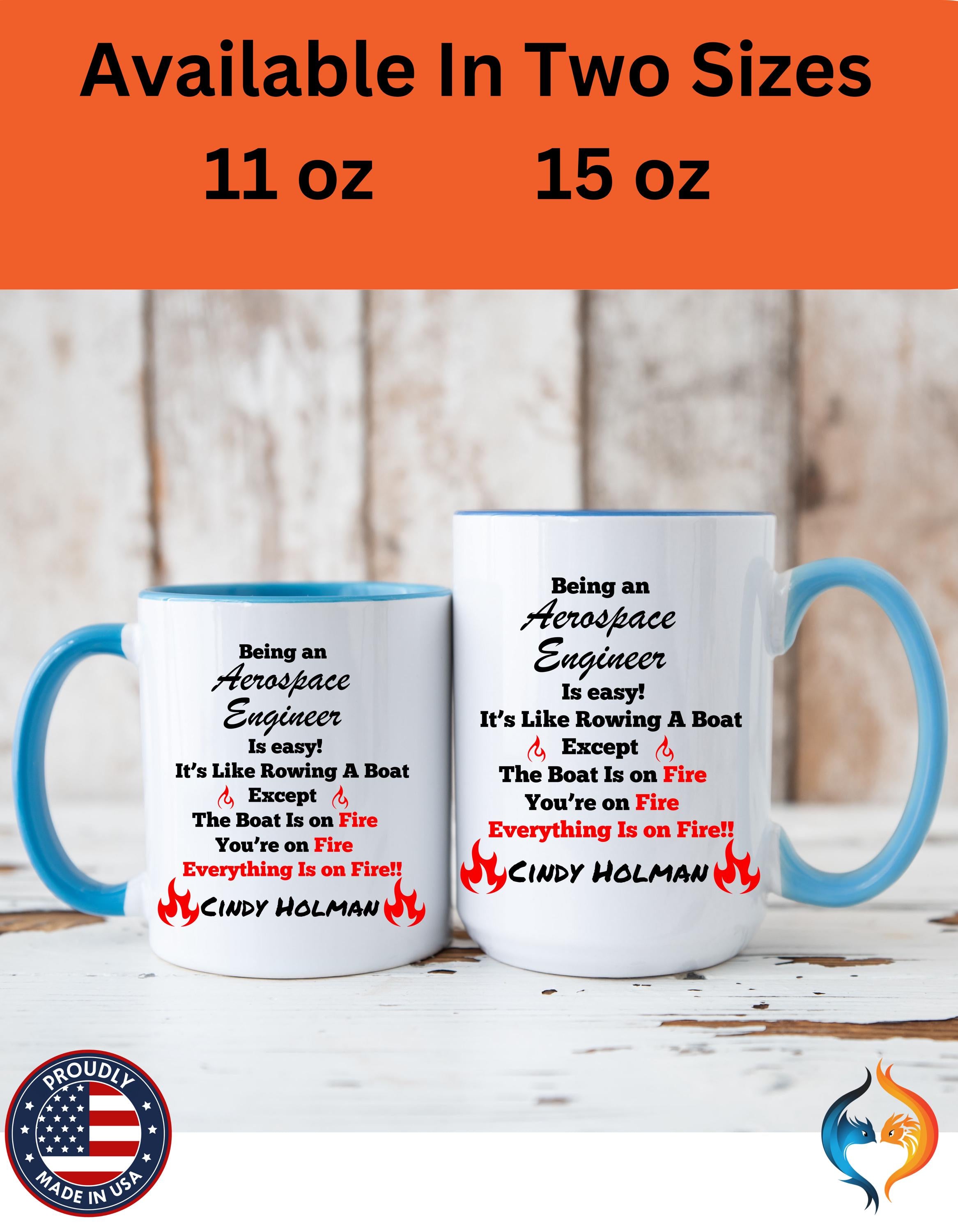 Funny Work Mug, Personalized Mug, Being An Aerospace Engineer Is Easy Accent Coffee Cup (11, 15oz), Gift For Coworker, Team Building Merch