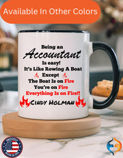 Being An Accountant Is Easy Accent Coffee Mug (11, 15oz), Funny Work Mug, Personalized Mug, Gift For Coworker, Team Building Merch