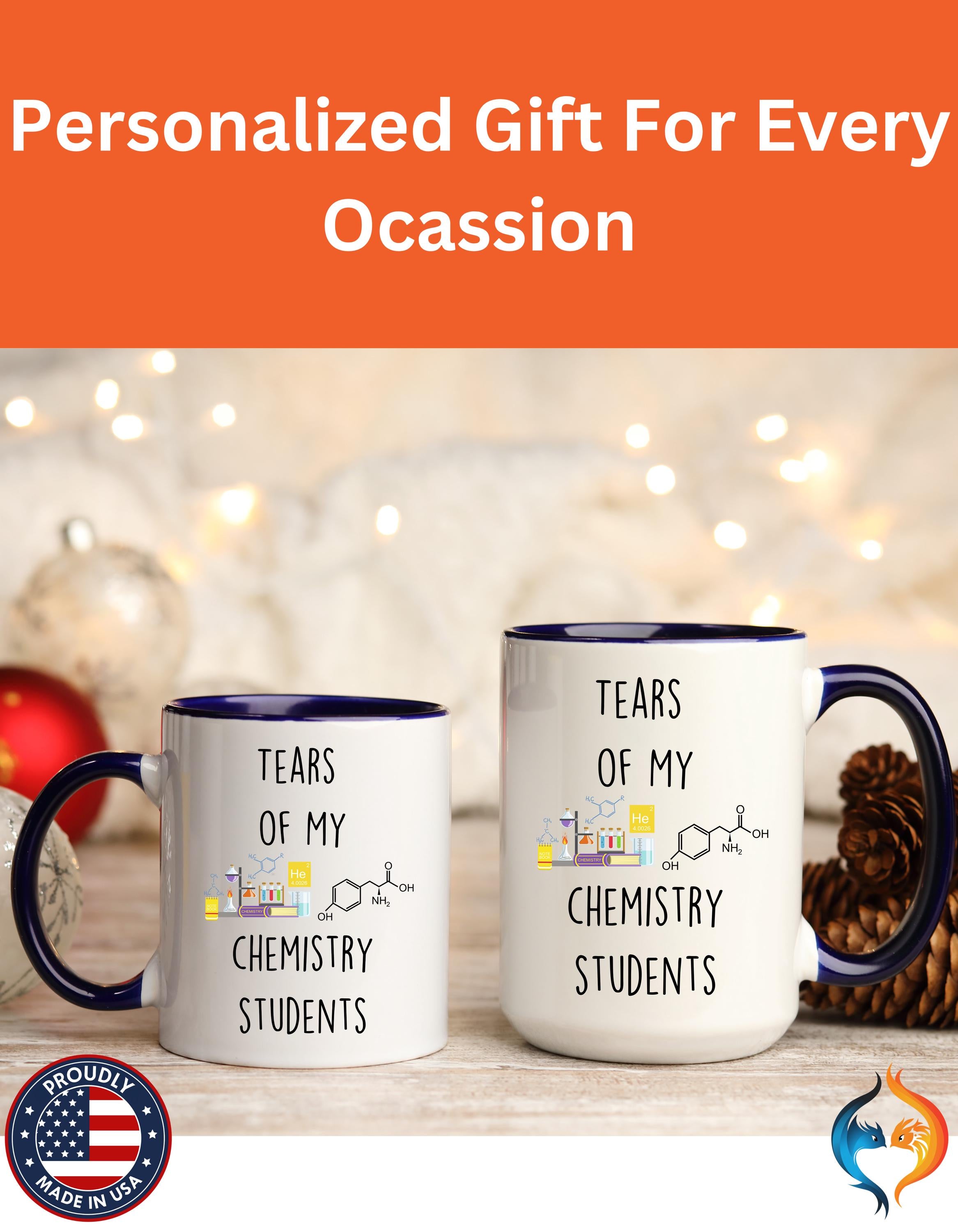 Funny Coffee Mug, Personalized Mug, Tears Of My Chemistry Students, Accent Cup (11oz, 15oz), Sarcastic Tea Coffee Cup, gift under 20