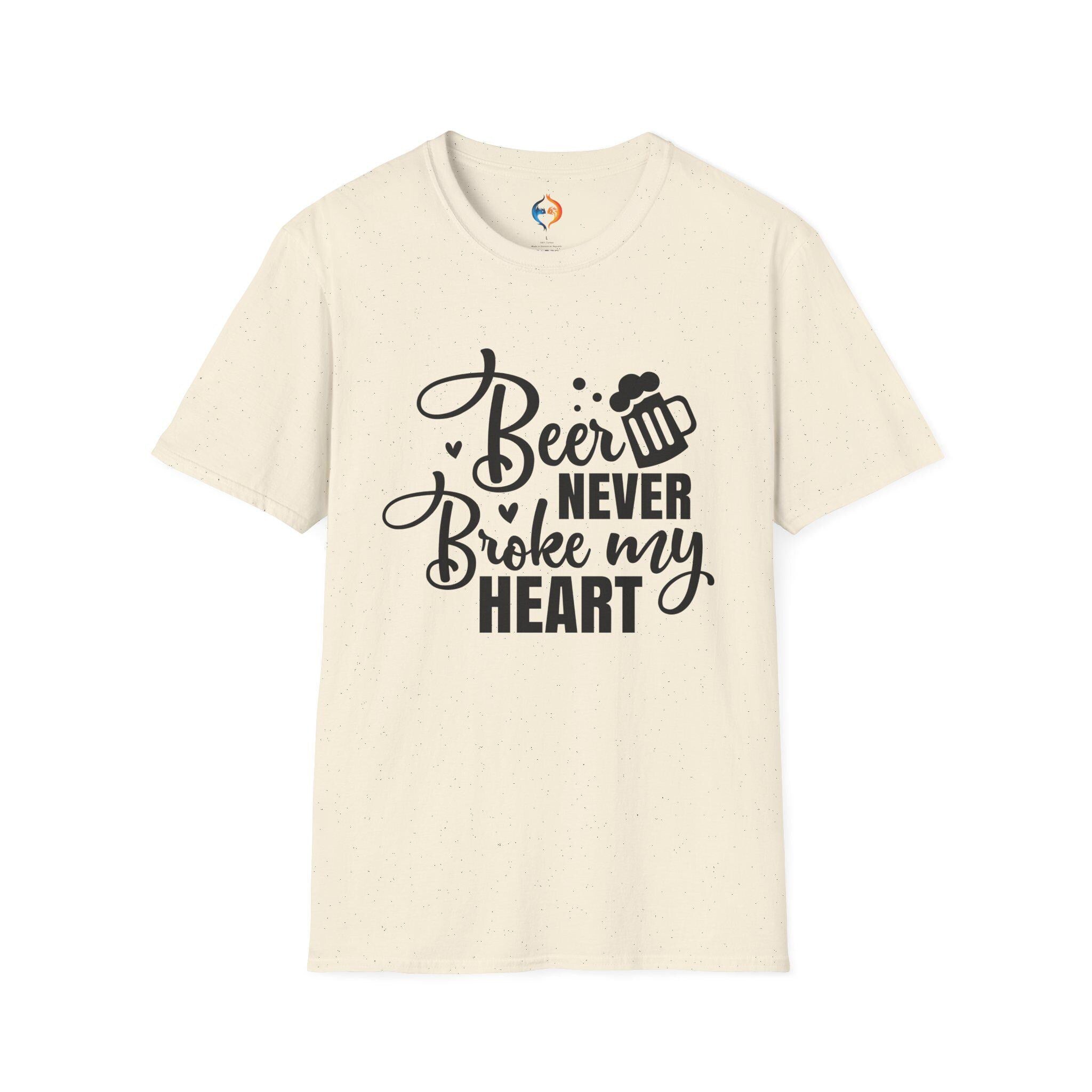 Funny Beer T-Shirt Beer Never Broke My Heart  Humorous Graphic Tee for Spirit Lovers & Party Enthusiasts, Unique Gift Idea