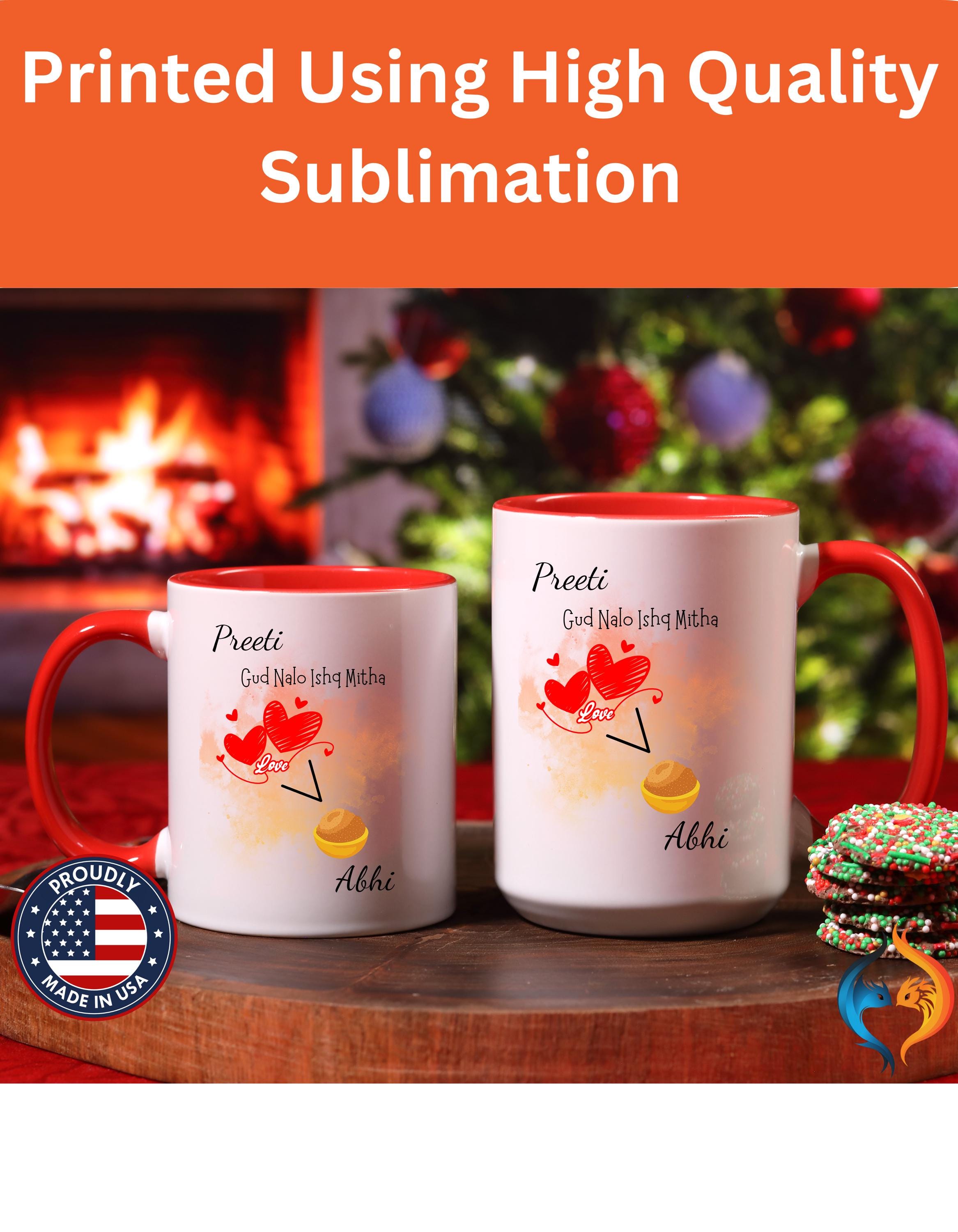 Gud Nalo Ishq Mitha Couple , Anniversary, Wedding, Valentines Mug Product Photo | Nutty Designs