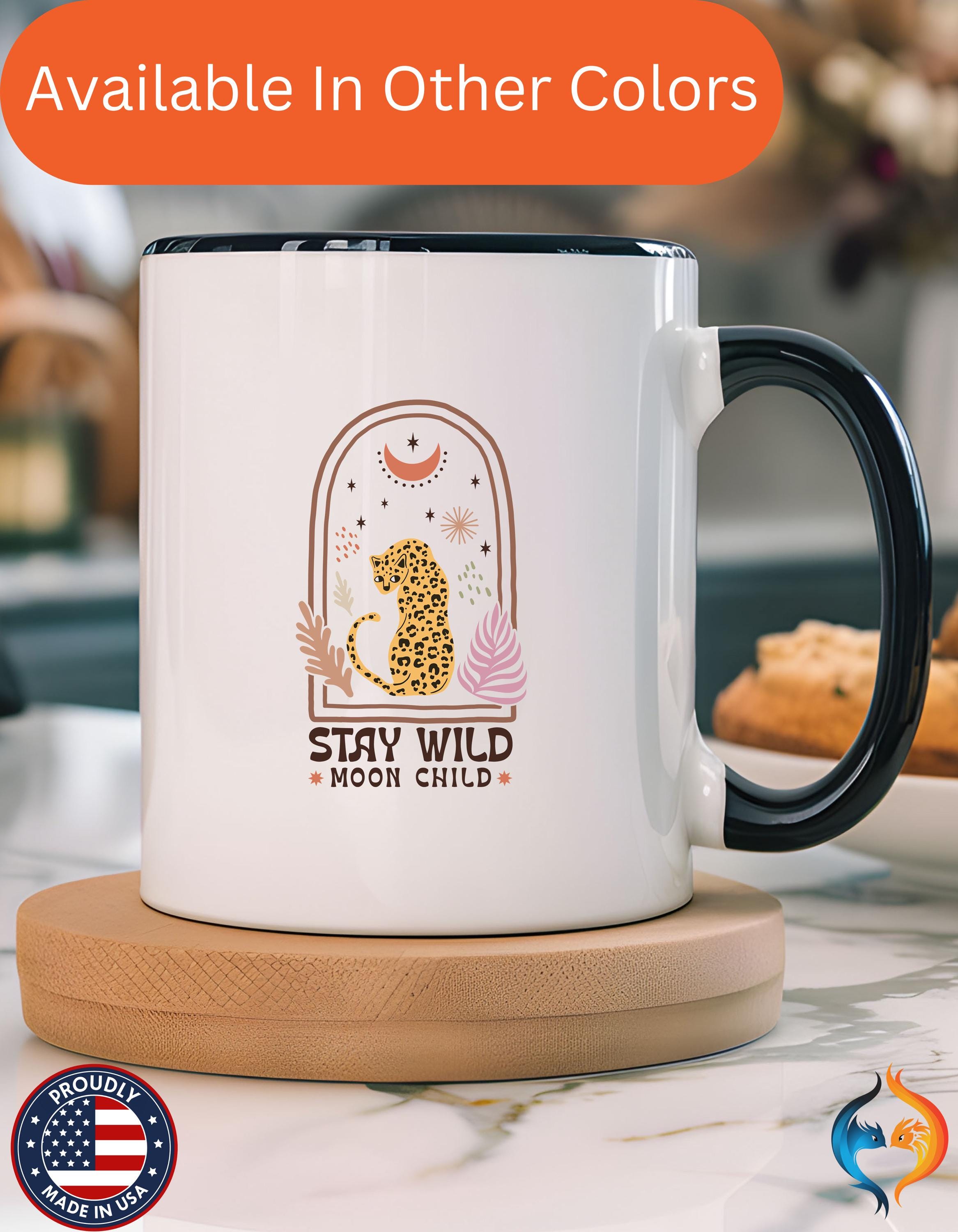 Funny Coffee Mug, Personalized Mug, Stay Wild Moon Child Accent Coffee Cup (11, 15oz), Gift Under 20, White Elephant gift, Motivational Cup