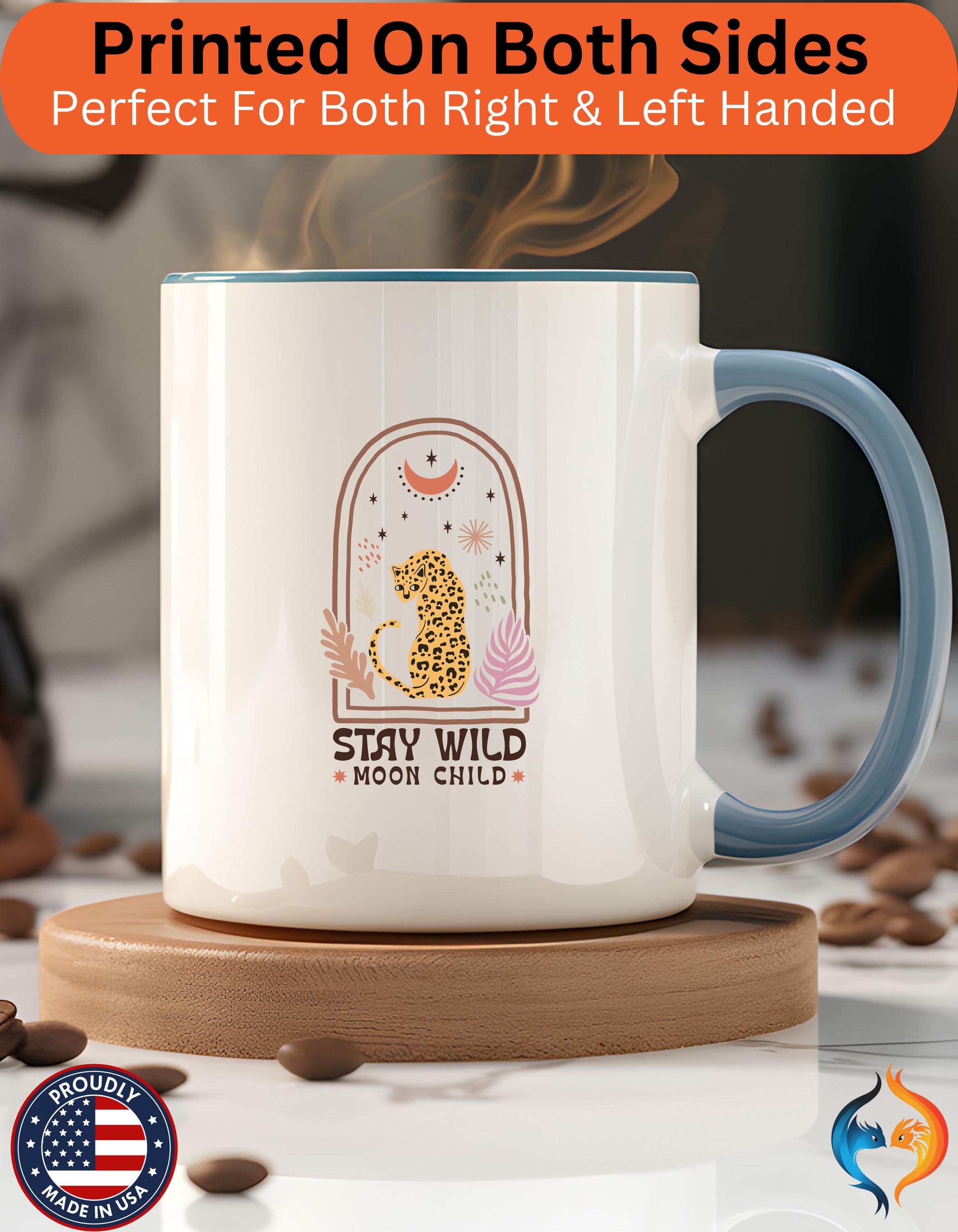 Funny Coffee Mug, Personalized Mug, Stay Wild Moon Child Accent Coffee Cup (11, 15oz), Gift Under 20, White Elephant gift, Motivational Cup