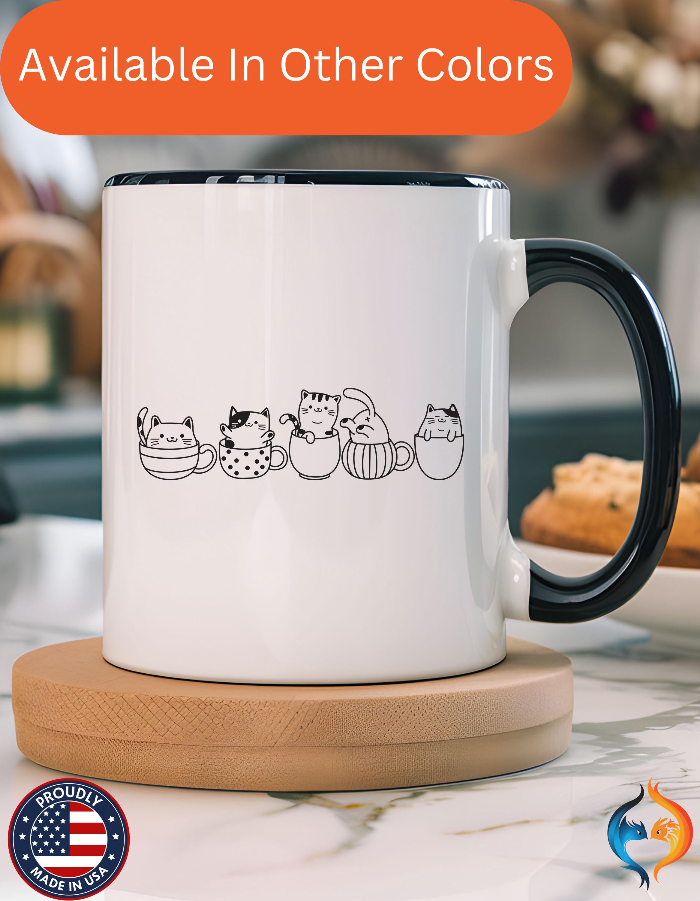 Funny Coffee Mug, Personalized Mug, Cup Full Of Cats Accent Coffee Cup (11, 15oz), Gift Under 20, White Elephant, Cat & pet lover gift