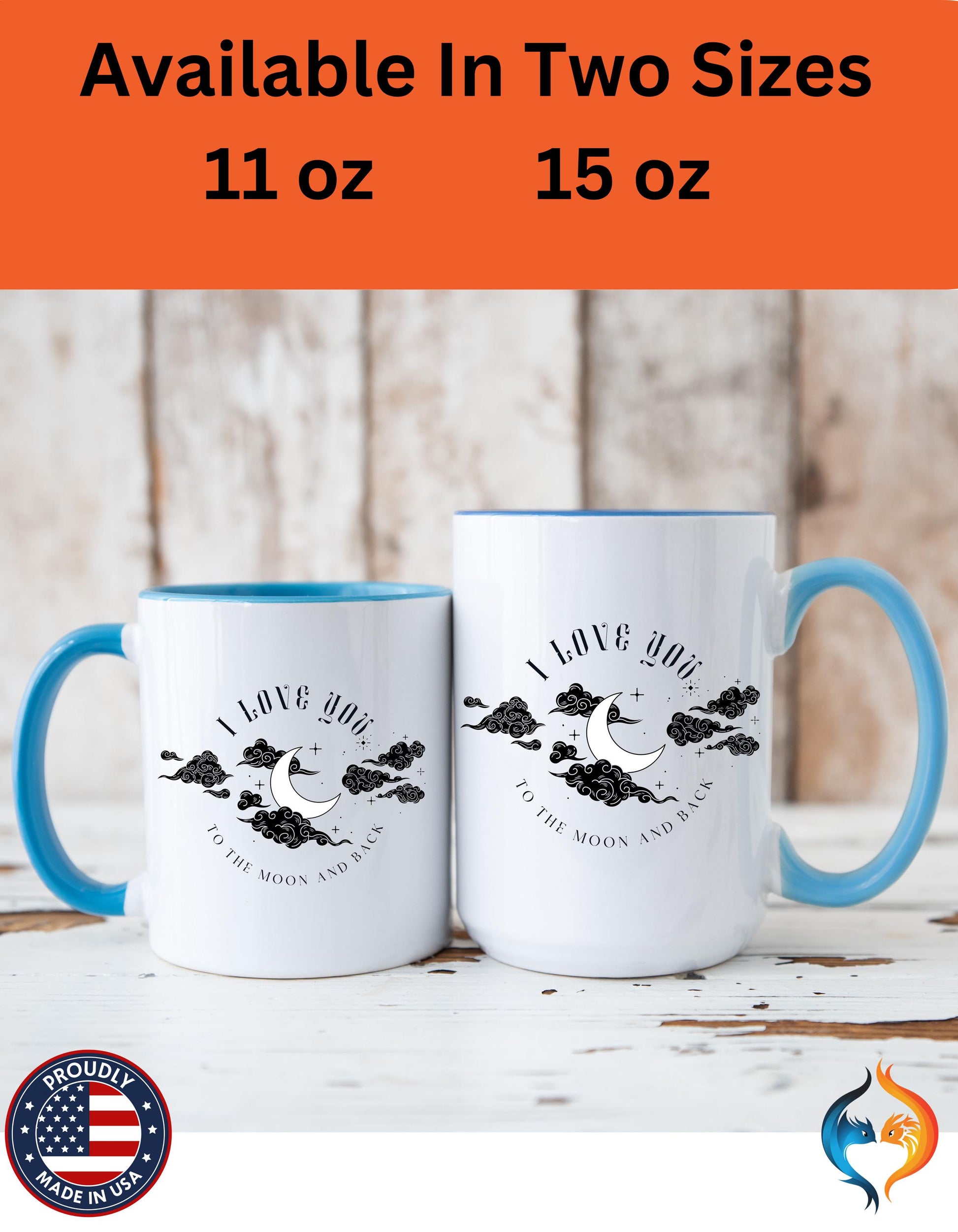 I Love You To The Moon and Back Romantic Mug Product Photo | Nutty Designs