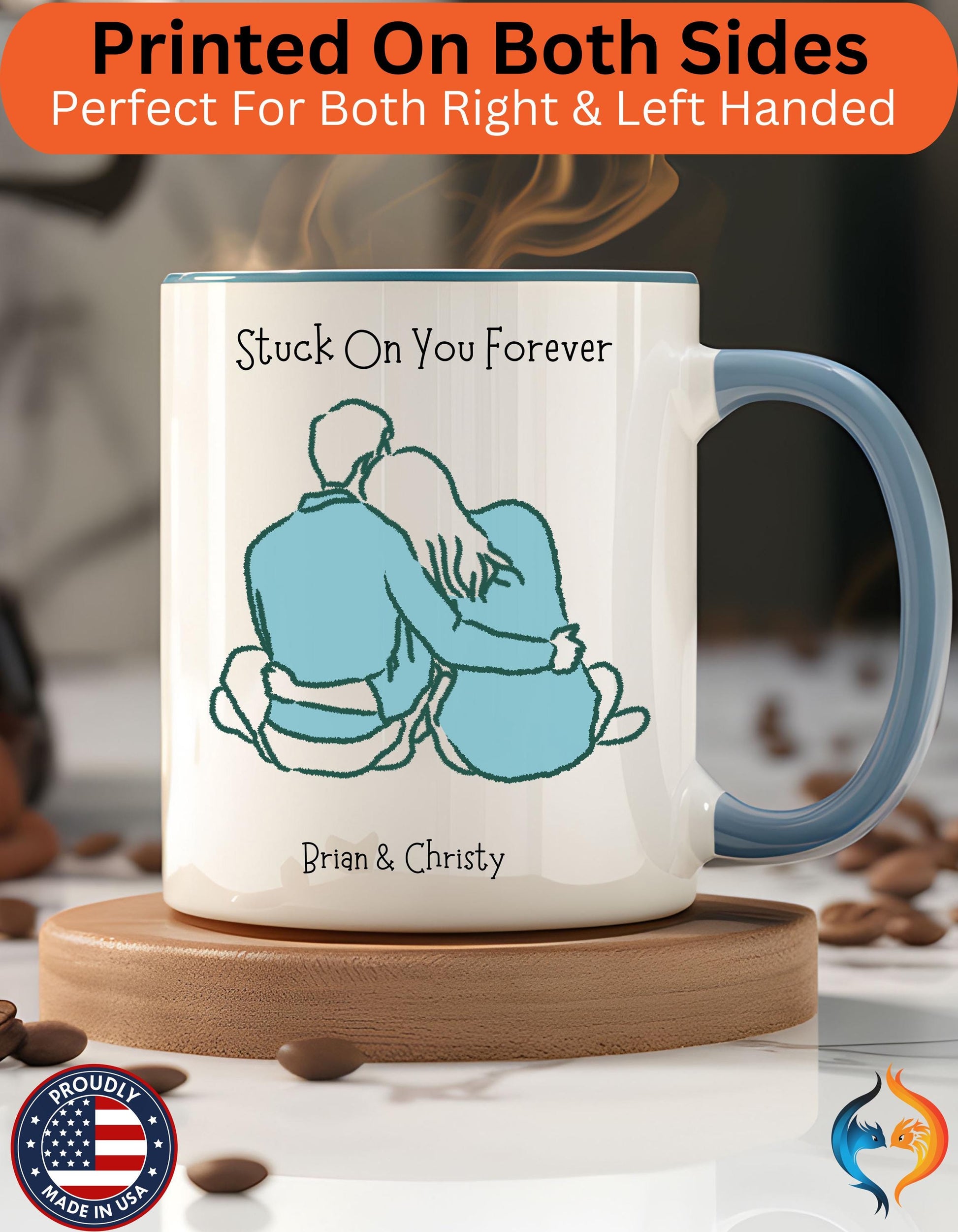 Stuck On You Forever Romantic , Anniversary Mug Product Photo | Nutty Designs