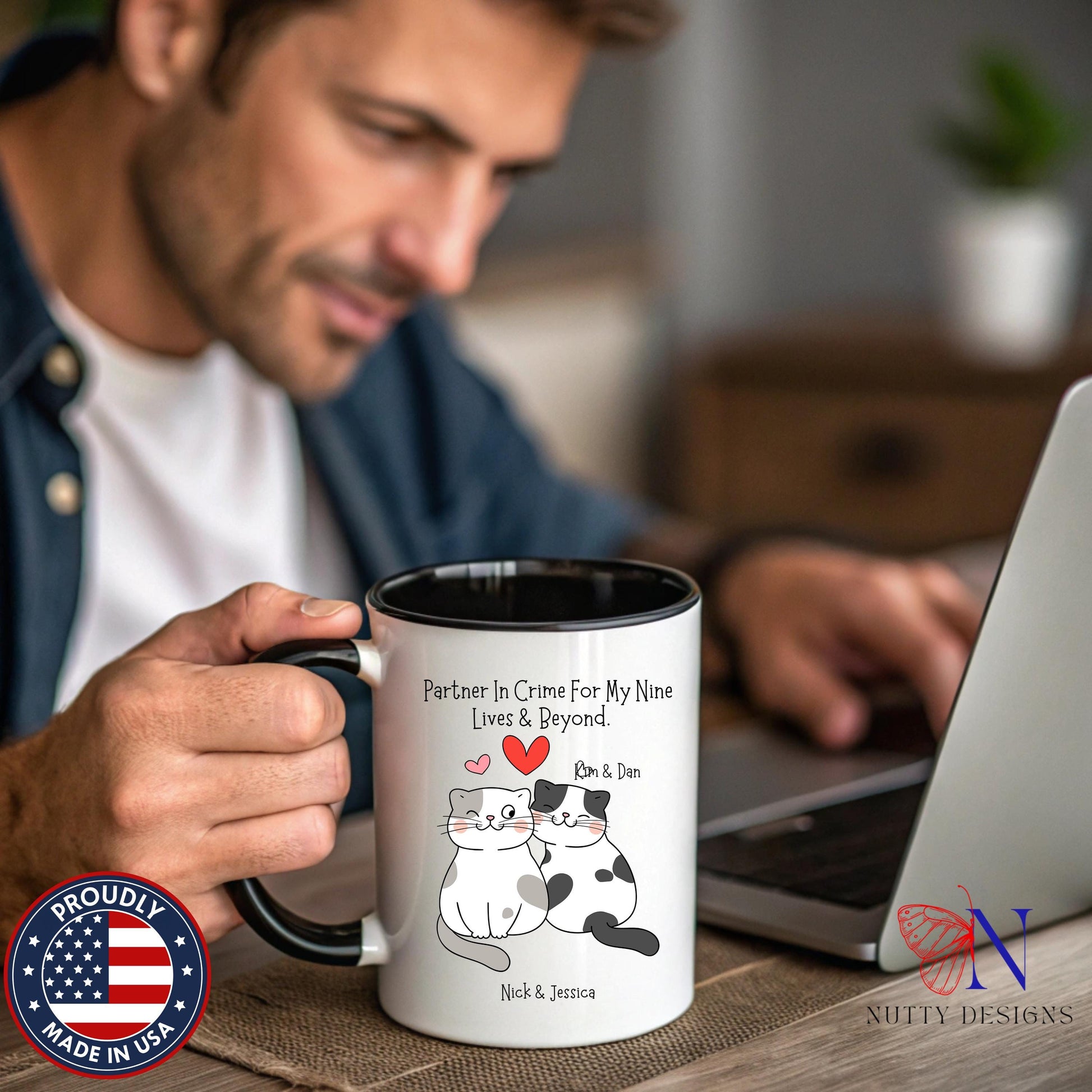 Partner In Crime For My Nine Lives And Beyond Mug Product Photo | Nutty Designs