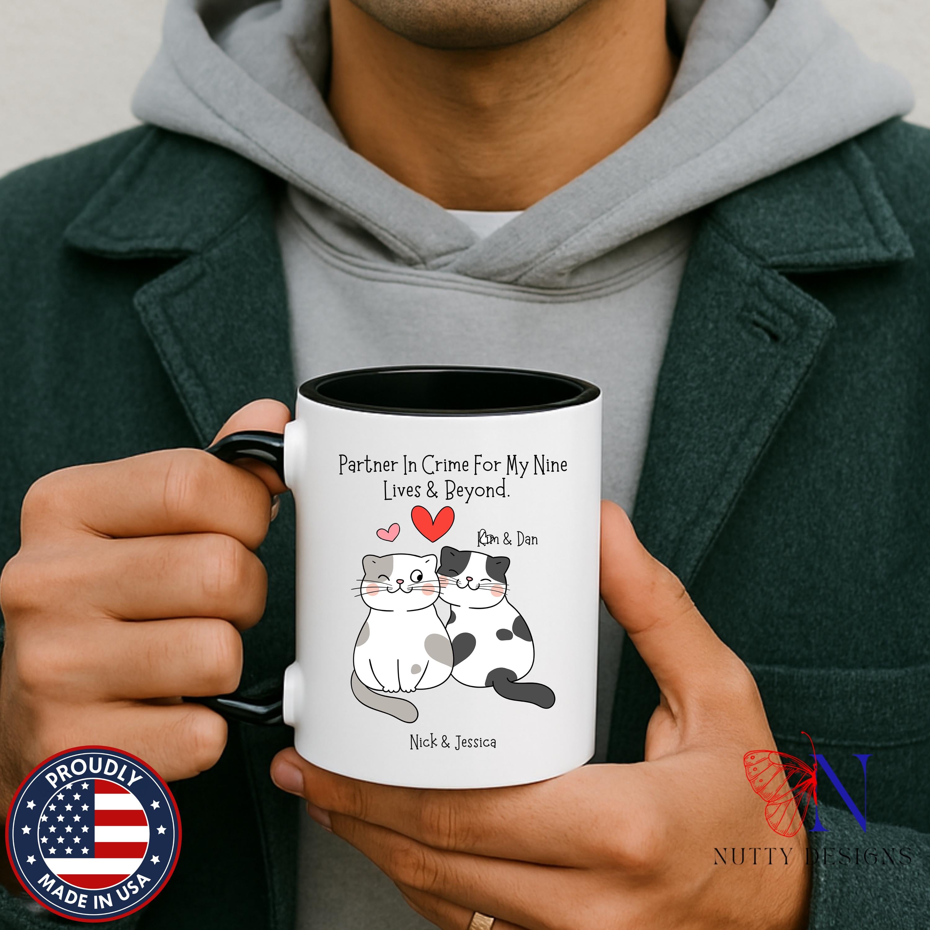 Partner In Crime For My Nine Lives And Beyond Mug Product Photo | Nutty Designs