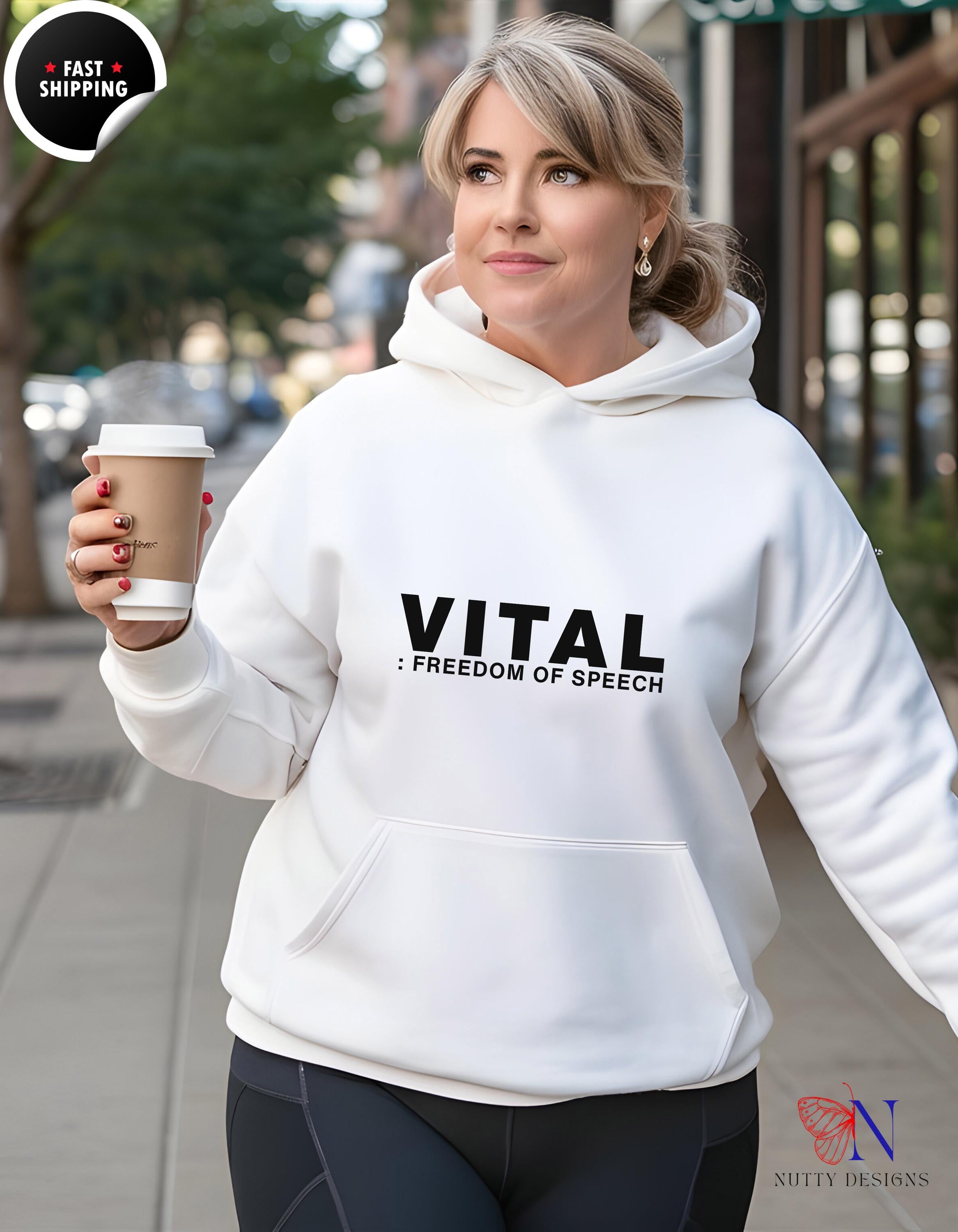 Freedom Of Speech – Minimalist Streetwear Hoodie Product Photo | Nutty Designs