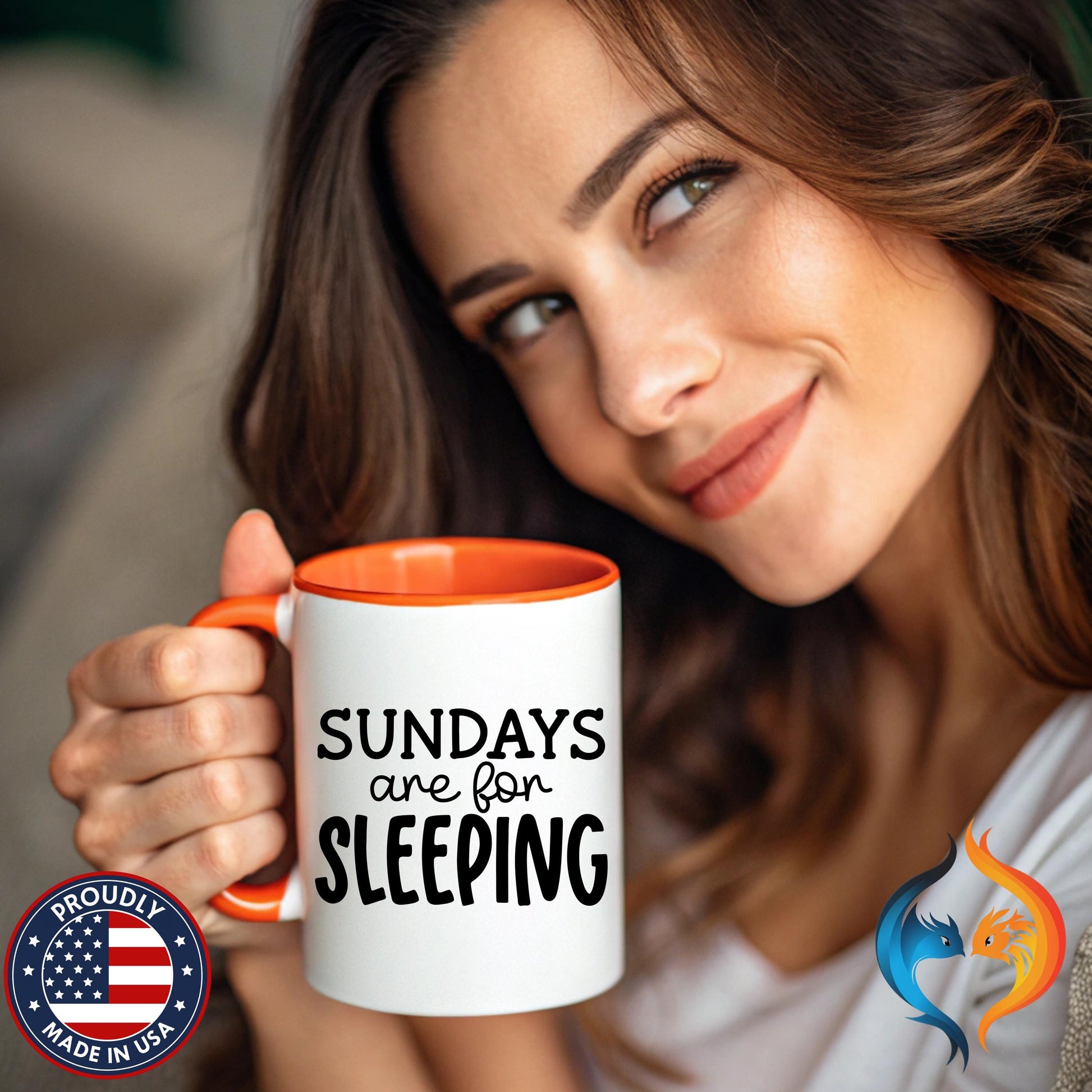 Sundays Are For Sleeping, Sarcastic Tea Cup Mug Product Photo | Nutty Designs