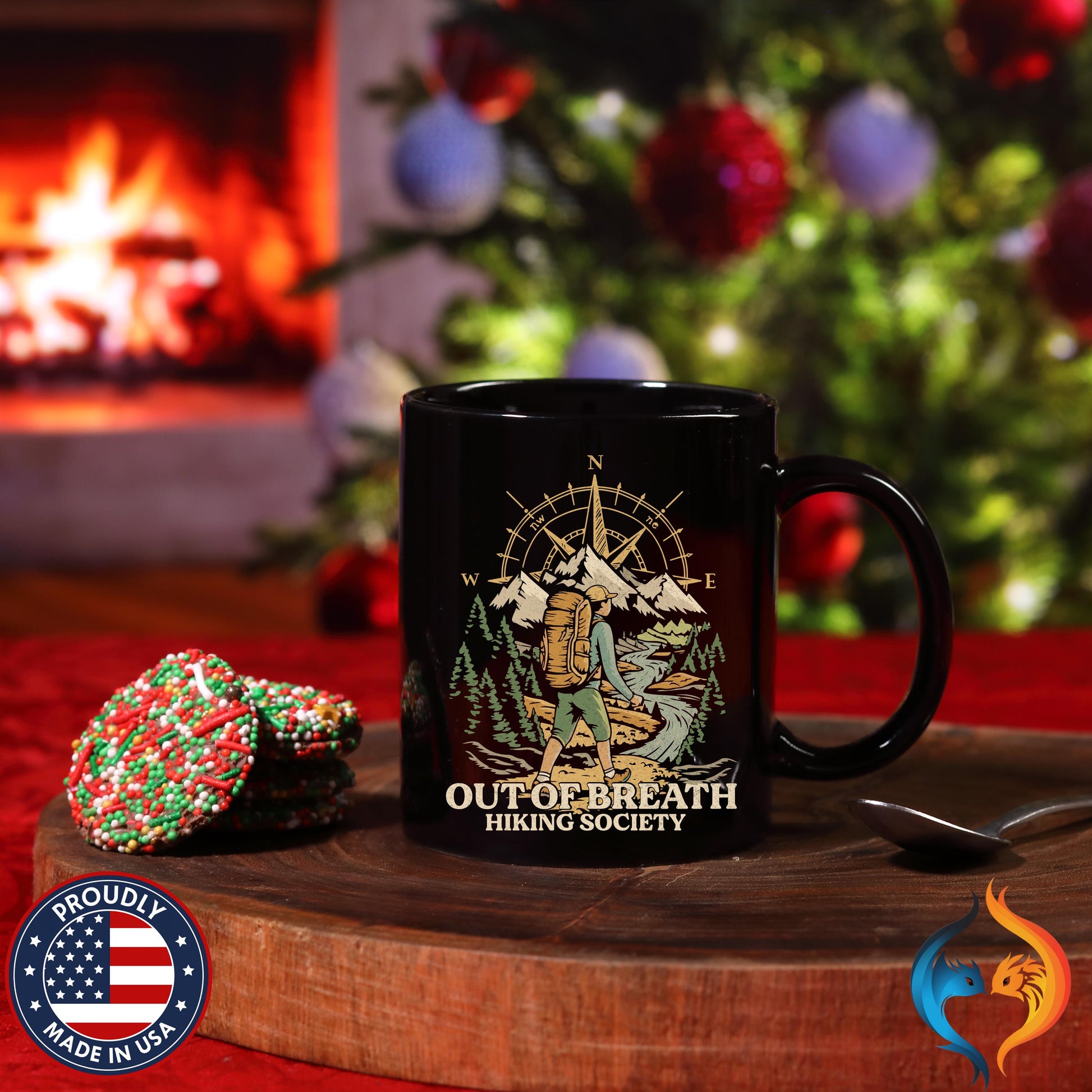 Out Of Breath Hiking Society Mug Lifestyle Mockup | Nutty Designs